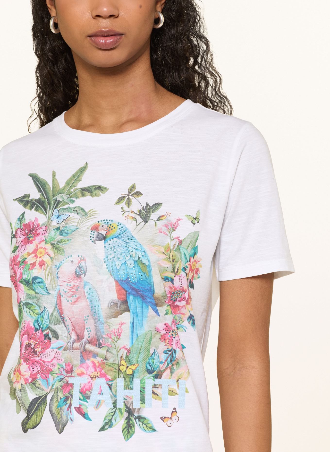 Princess GOES HOLLYWOOD T-shirt avec pierres précieuses: BLANC / ROSE / BLEU CLAIR