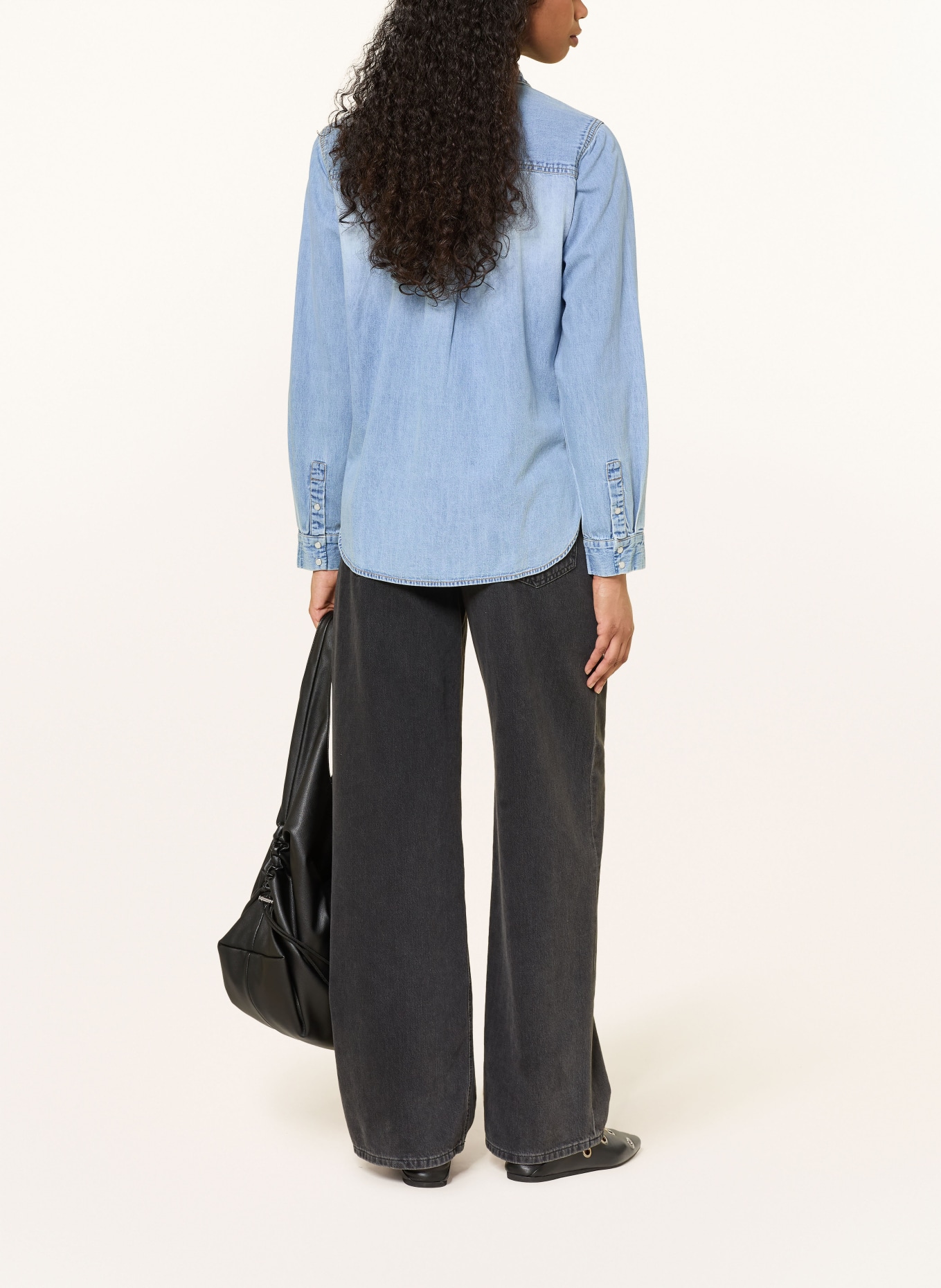 Princess GOES HOLLYWOOD Džínová košile s ozdobnými perličkami: TMAVĚ MODRÁ / BÍLÁ / ČERNÁ