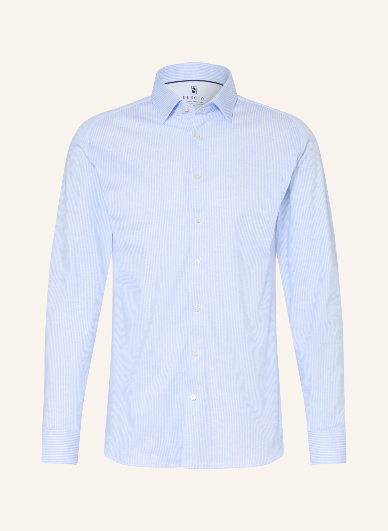 DESOTO Jerseyhemd Slim Fit: HELLBLAU / WEISS