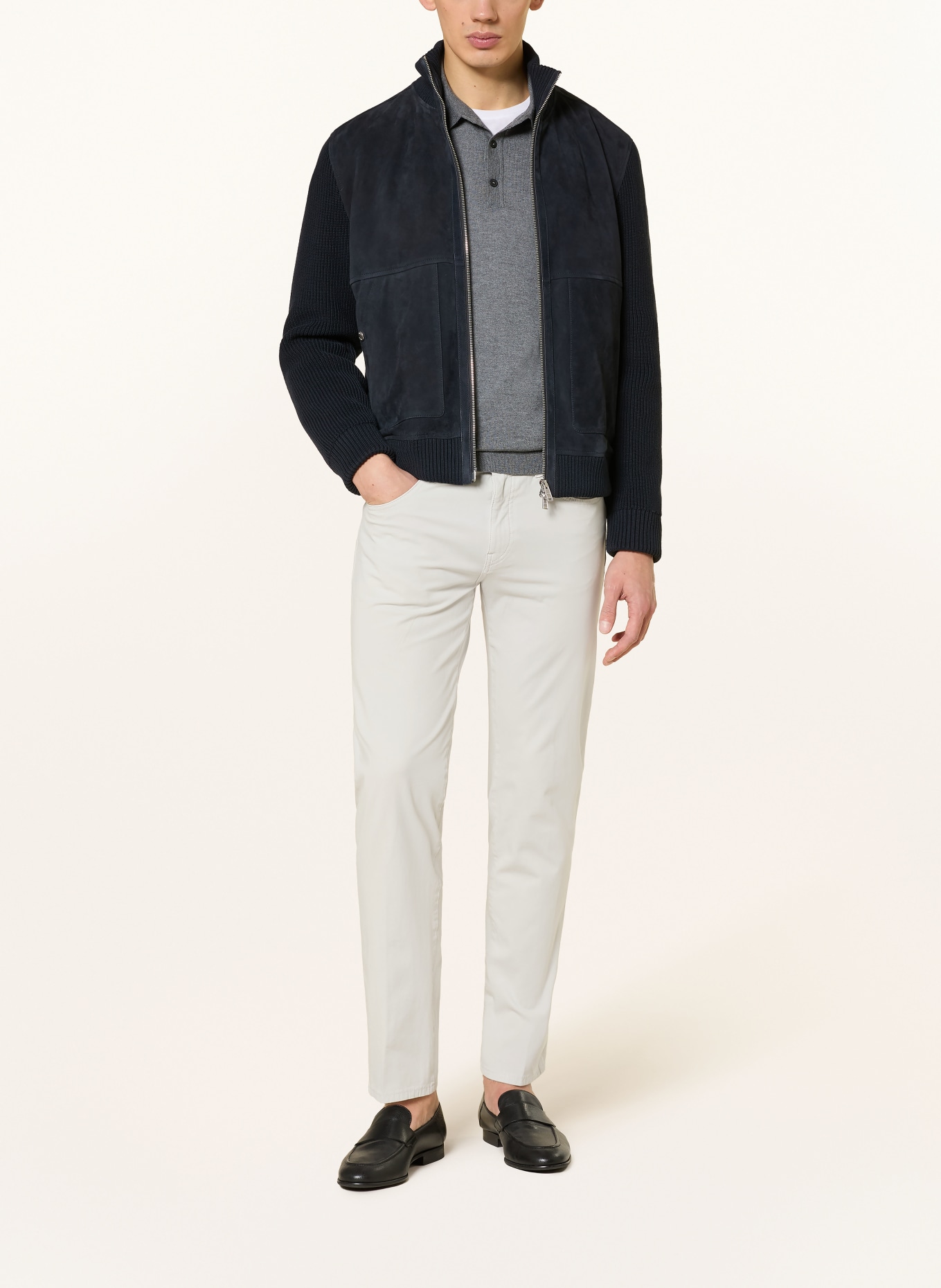 BOSS Broek DELAWARE Slim Fit: 068 OPEN GREY