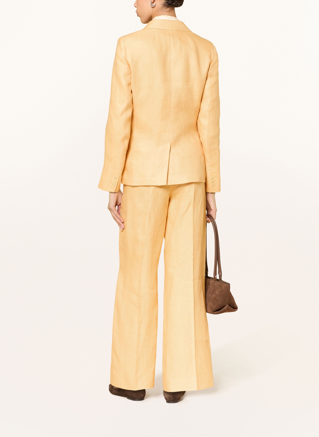 WEEKEND Max Mara MALIZIA linen wide-leg pants: YELLOW