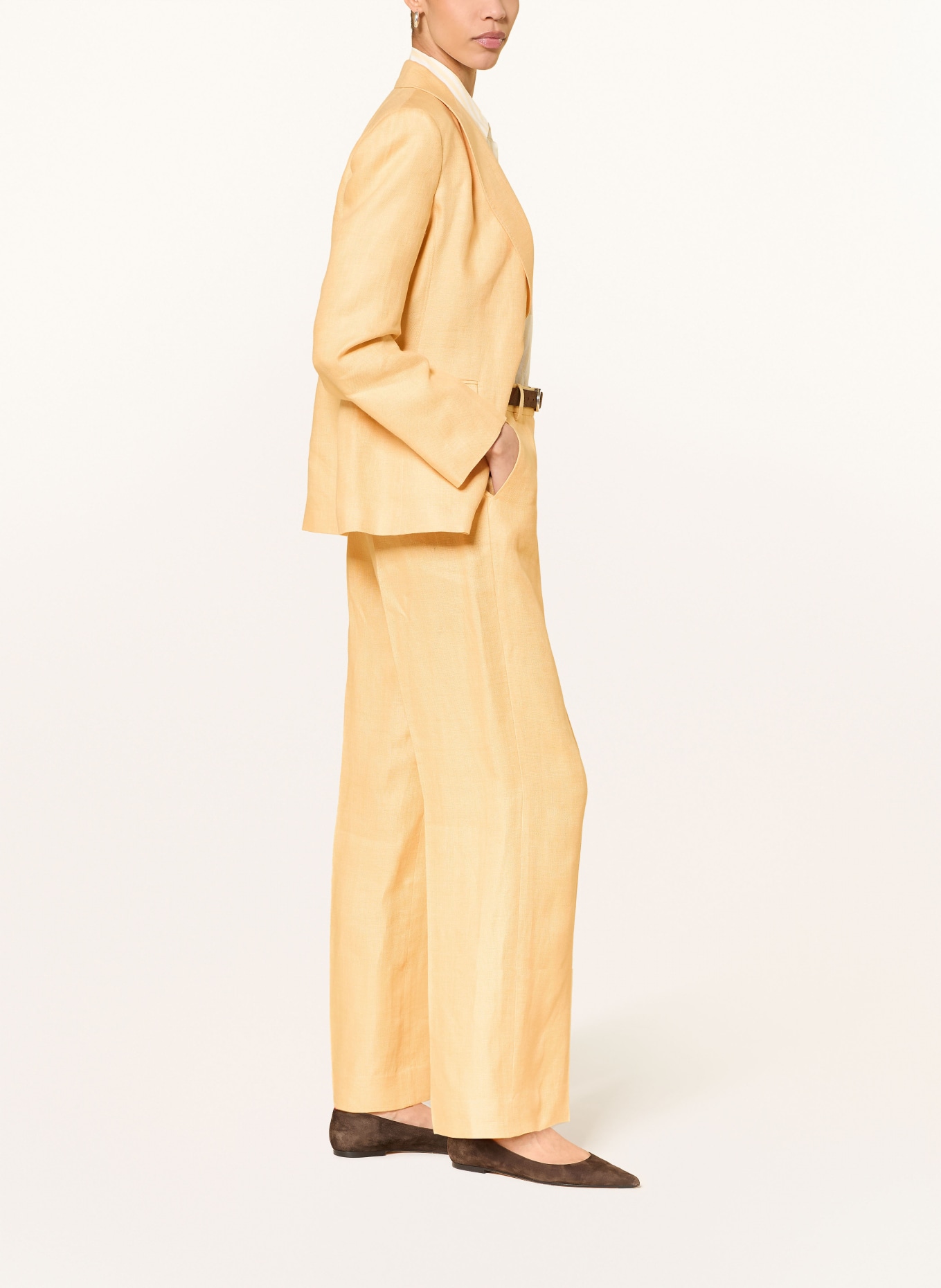 WEEKEND Max Mara MALIZIA linen wide-leg pants: YELLOW