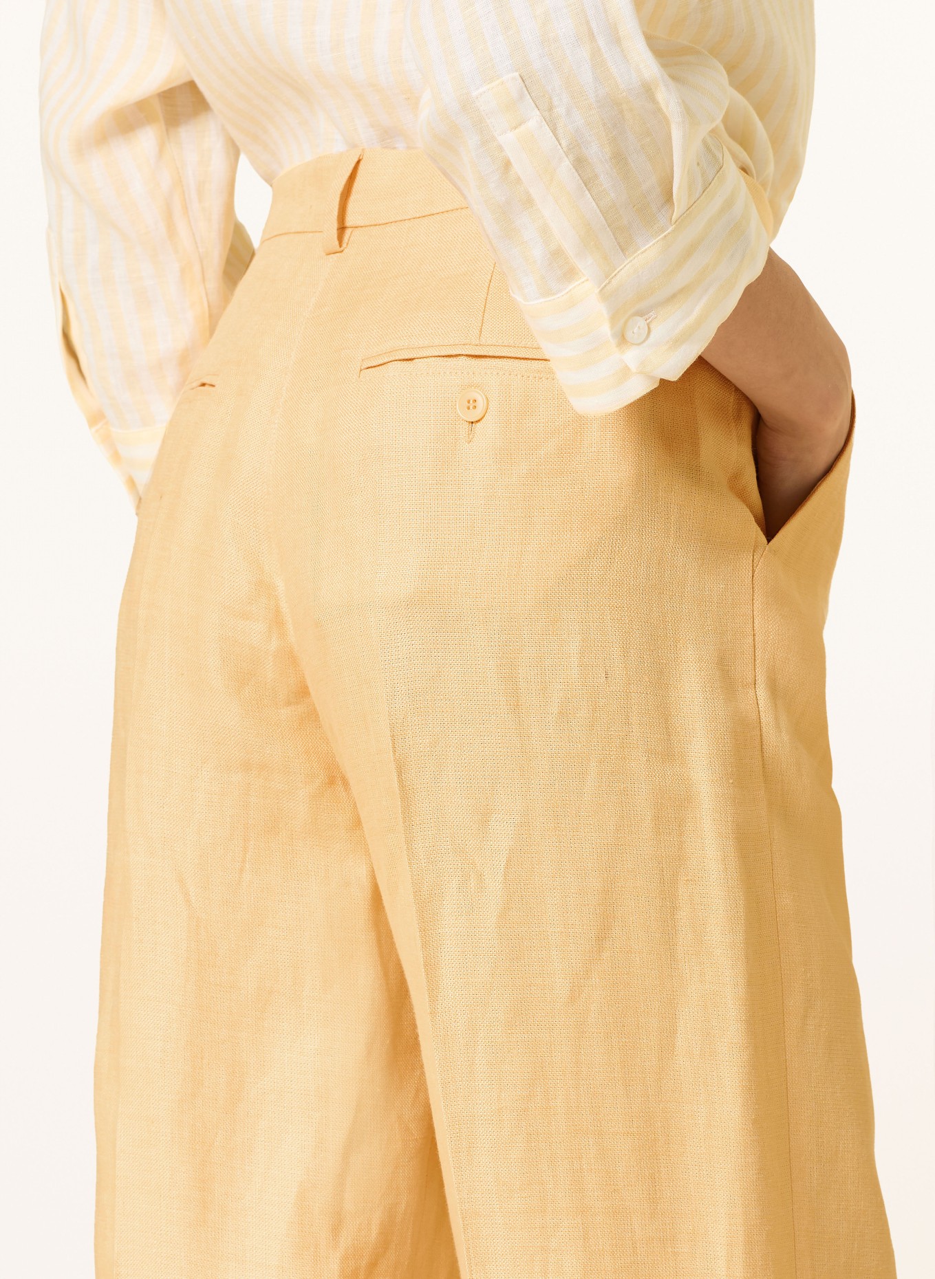 WEEKEND Max Mara MALIZIA linen wide-leg pants: YELLOW