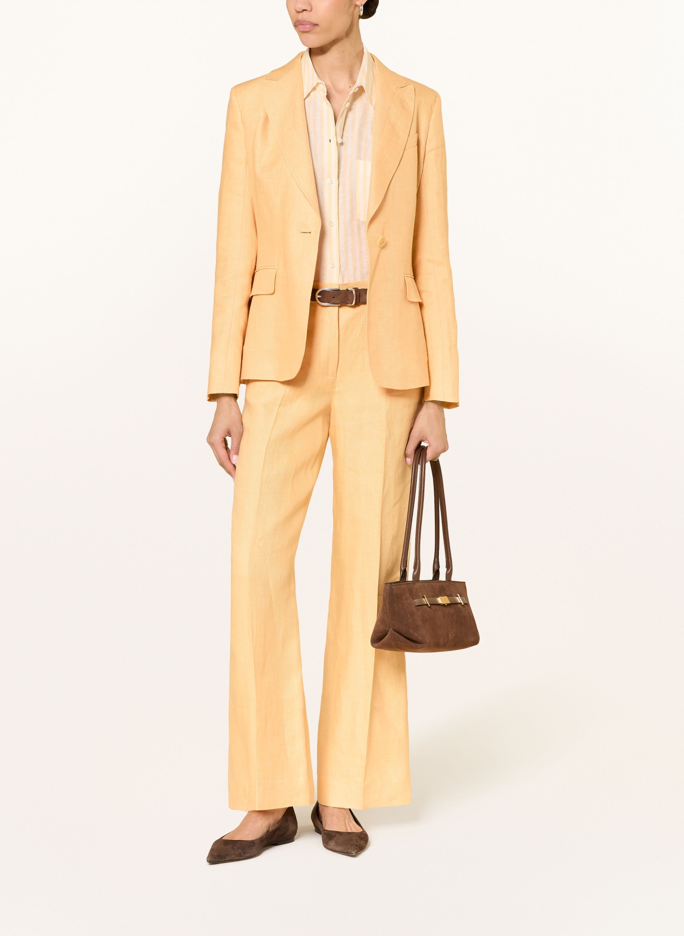 WEEKEND Max Mara NALUT linen blazer: LIGHT YELLOW