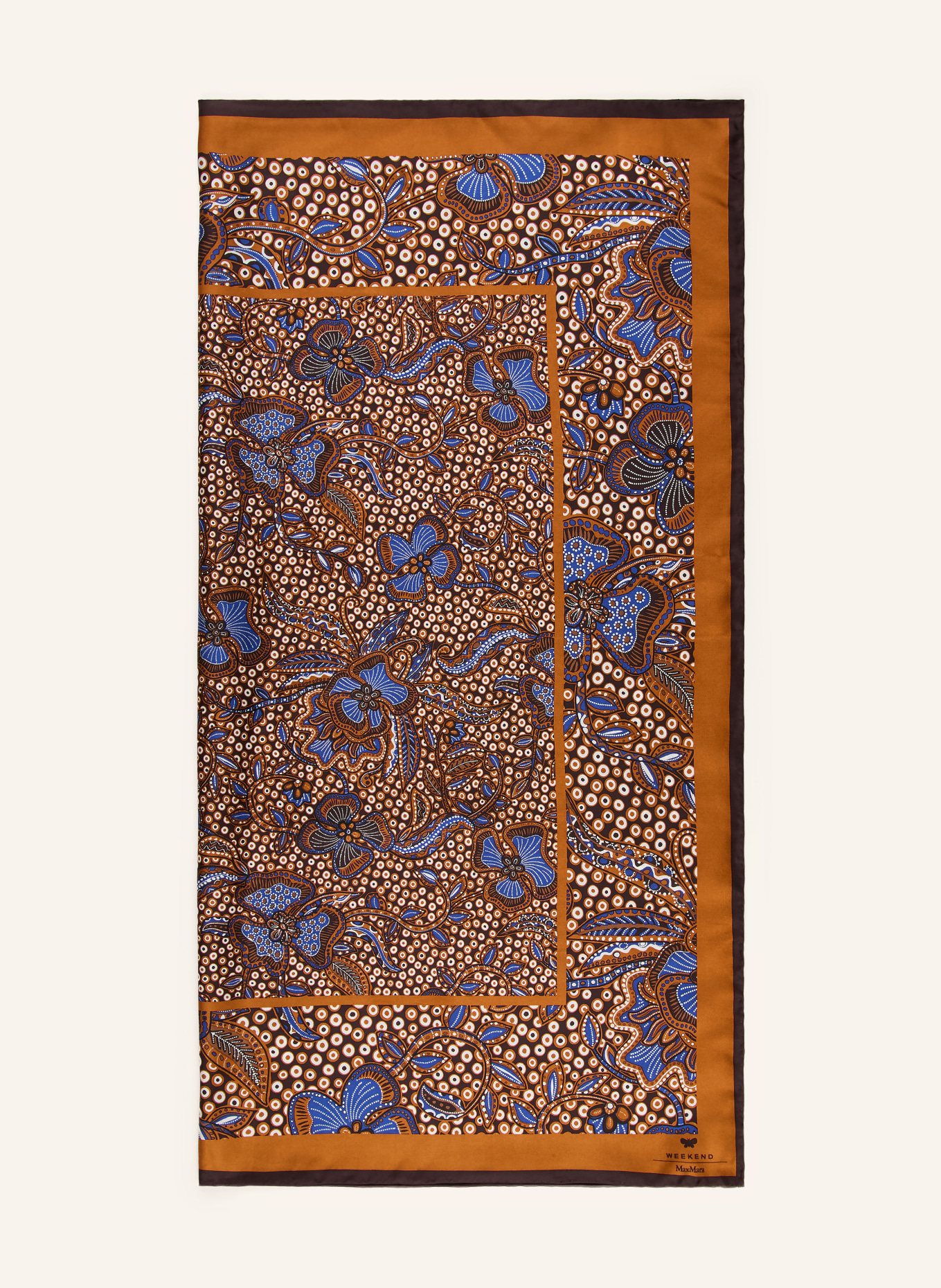 WEEKEND Max Mara Silk scarf ONESTO: BROWN / DARK BROWN / BLUE