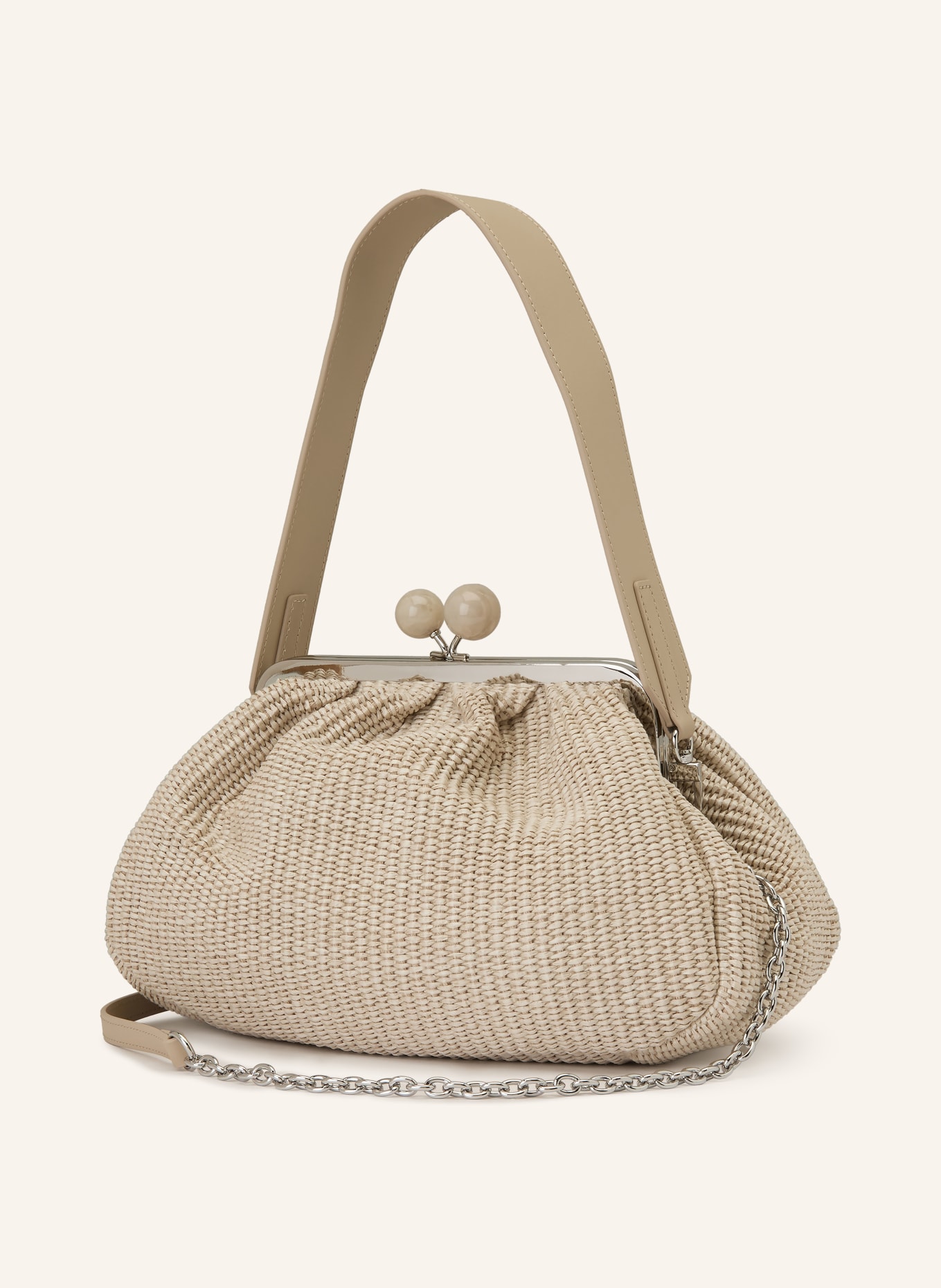 WEEKEND Max Mara Handtasche FORTUNA: BEIGE / SILBER