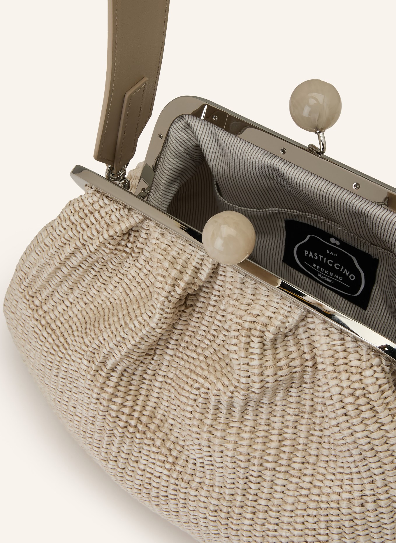 WEEKEND Max Mara Handtasche FORTUNA: BEIGE / SILBER