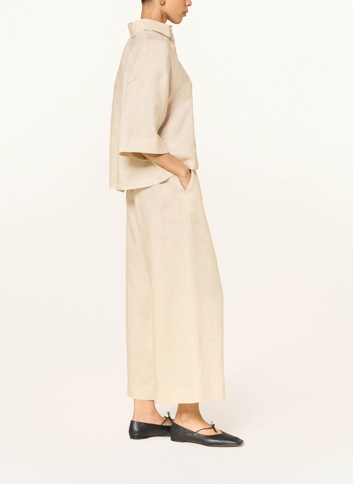 MM by Max Mara Culotte CANNETI aus Leinen: CREME