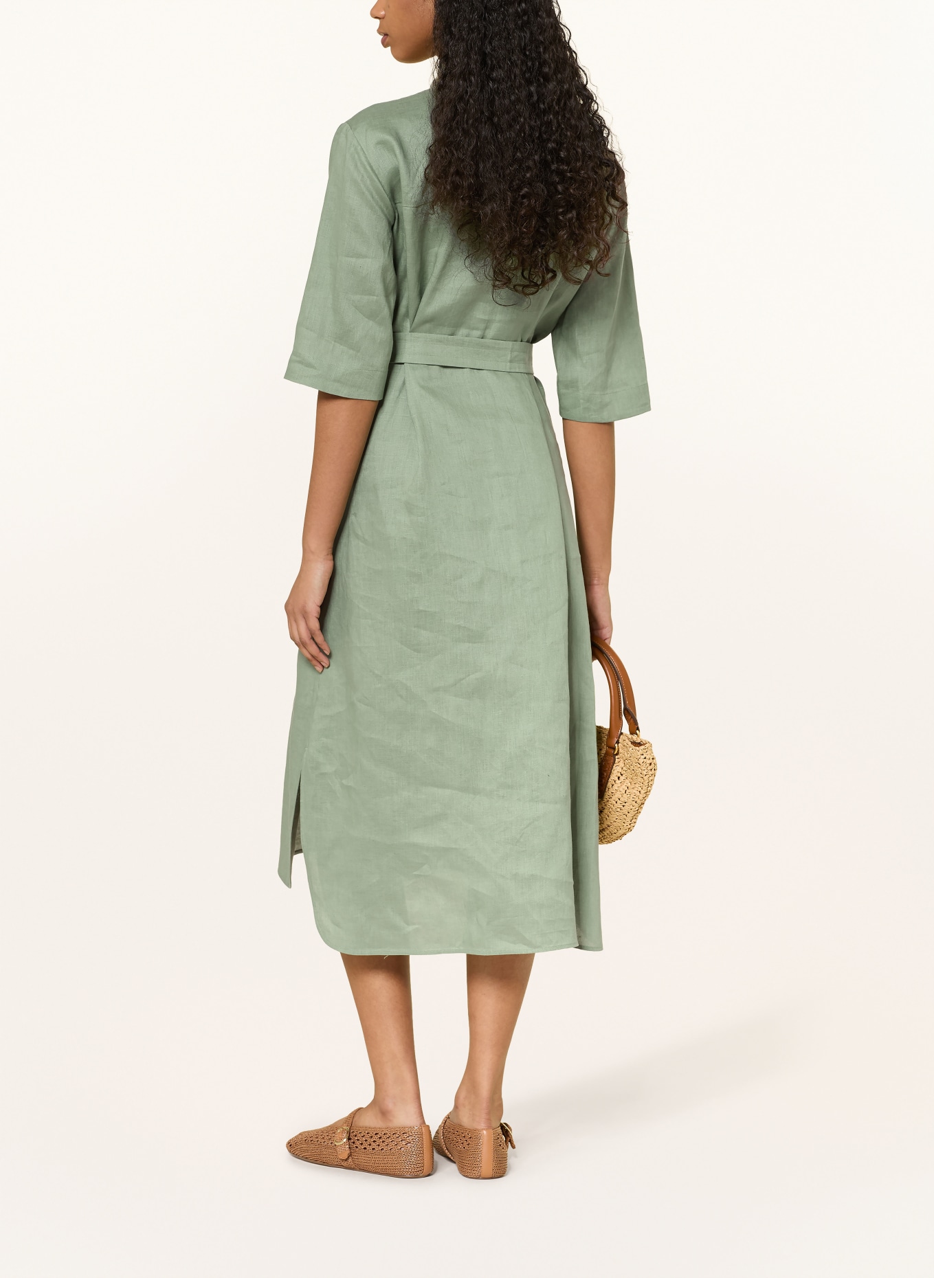 MM by Max Mara Lněné šaty TABELLA: OLIVOVÁ