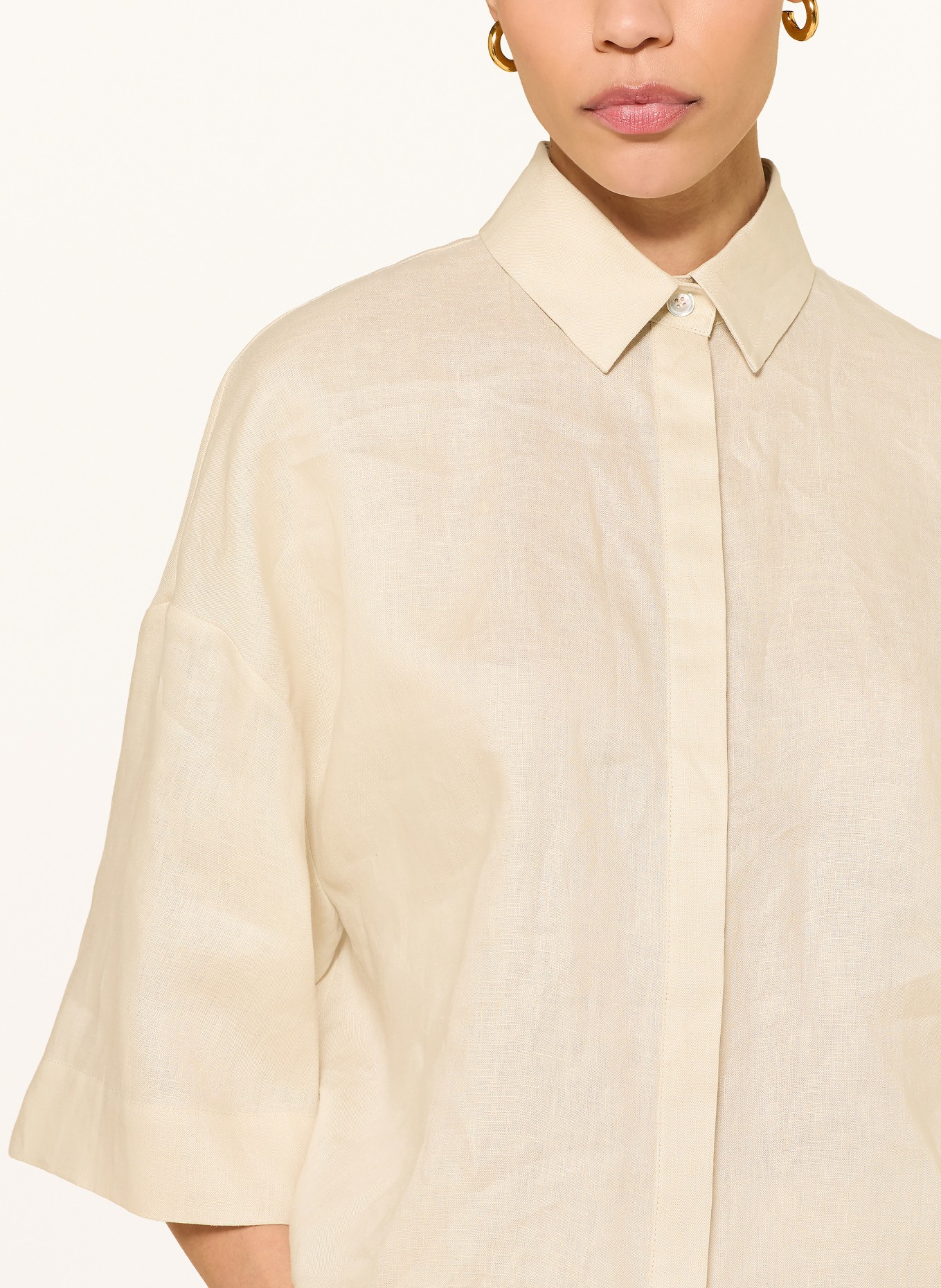 MM by Max Mara Bluzka koszulowa RITO z lnu: KREMOWY