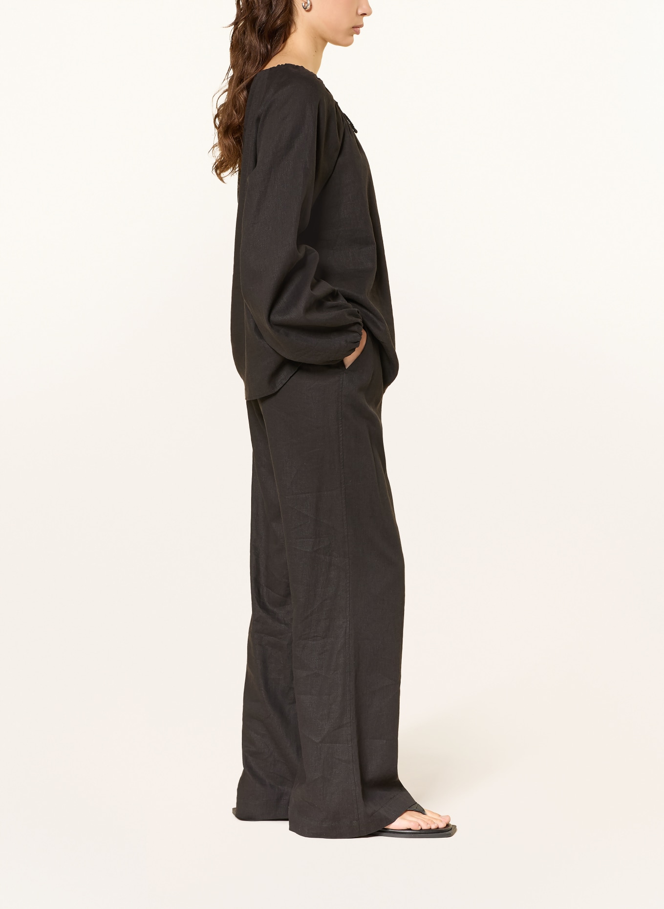 lilienfels DANTE pants with linen: BLACK