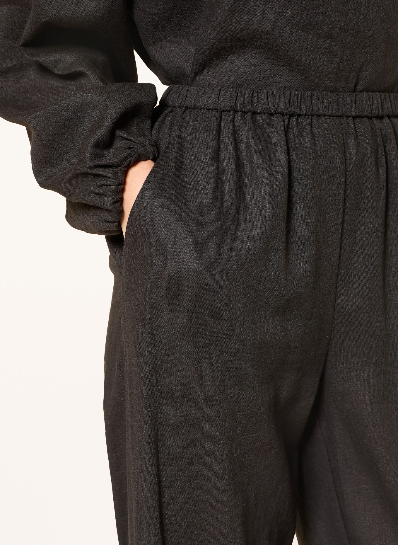 lilienfels DANTE pants with linen: BLACK