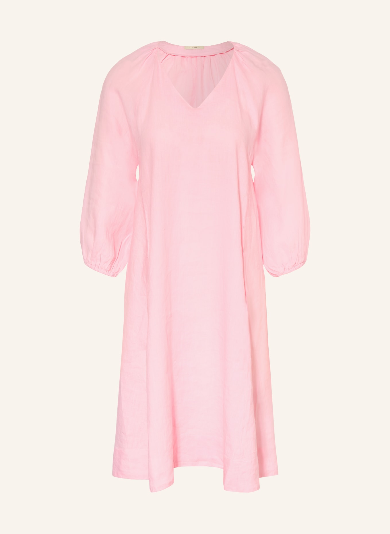 lilienfels Linen dress with 3/4 sleeves: PINK