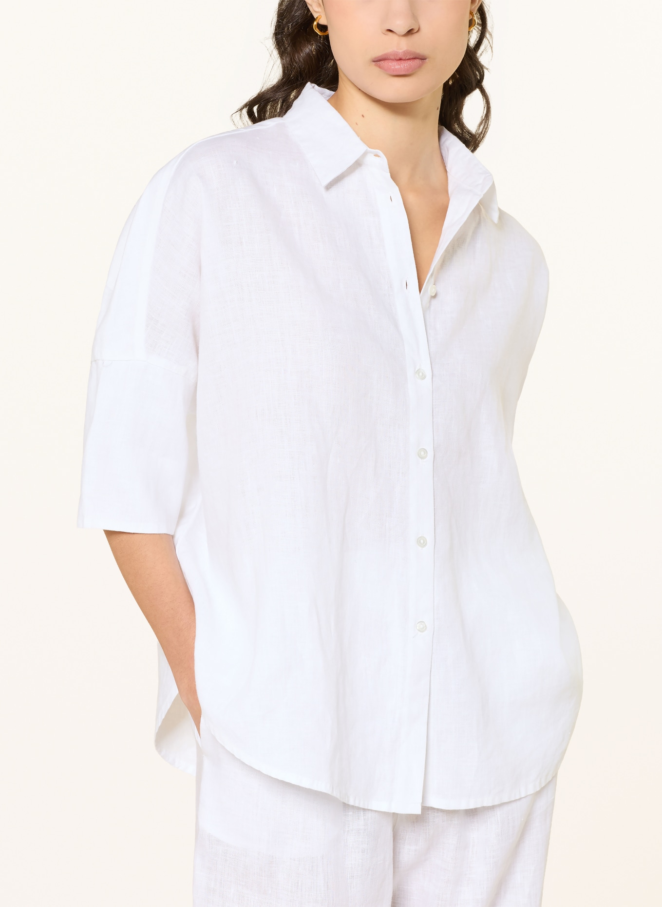 lilienfels Hemdbluse DEVIN aus Leinen: WEISS