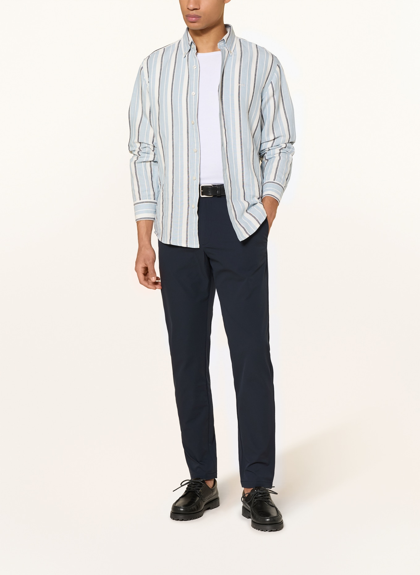 BOSS Hemd RICOPLUS Regular Fit: WEISS / HELLBLAU / SCHWARZ