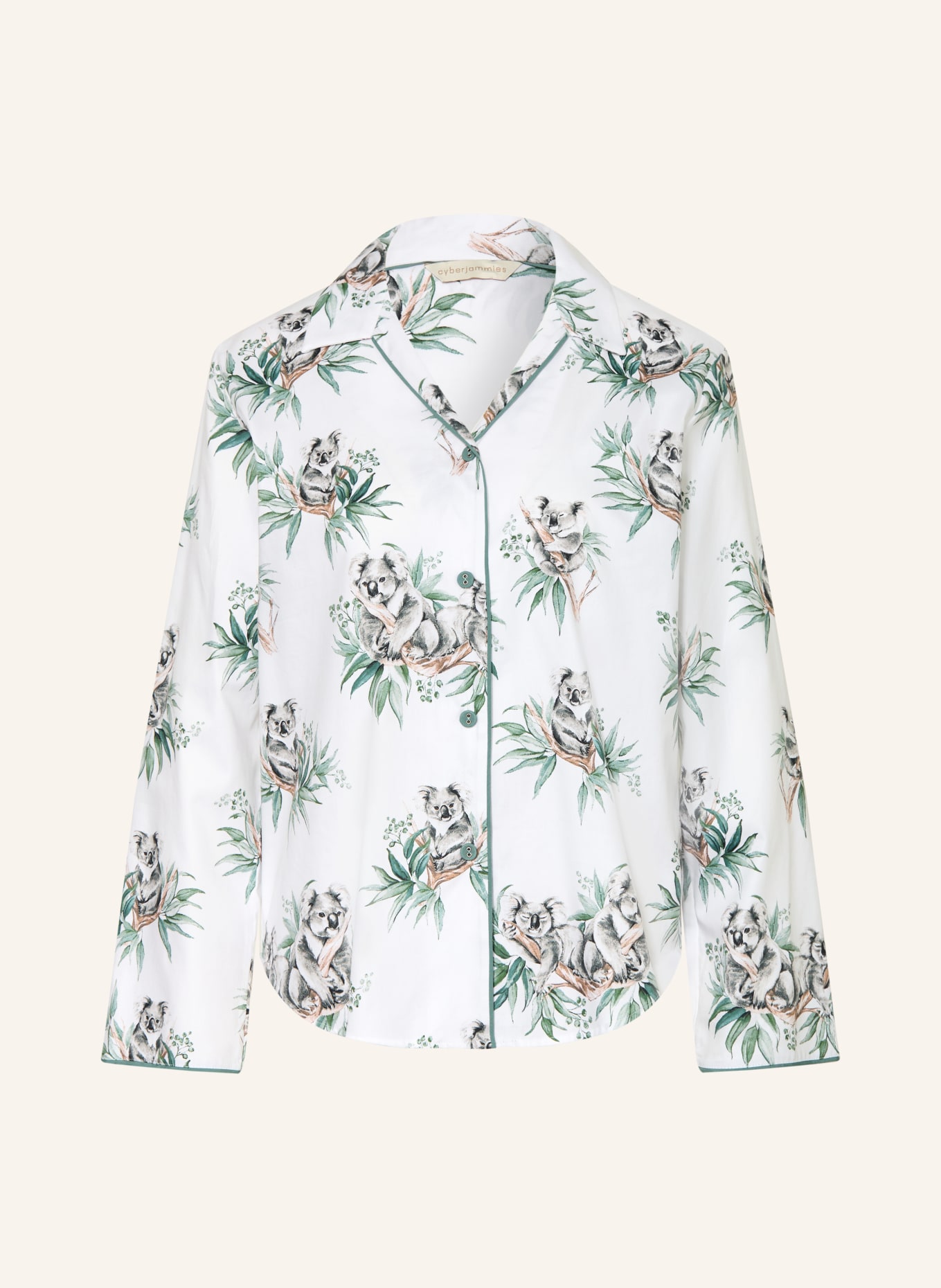 cyberjammies Schlafshirt KALLIE: GRÜN / GRAU / WEISS