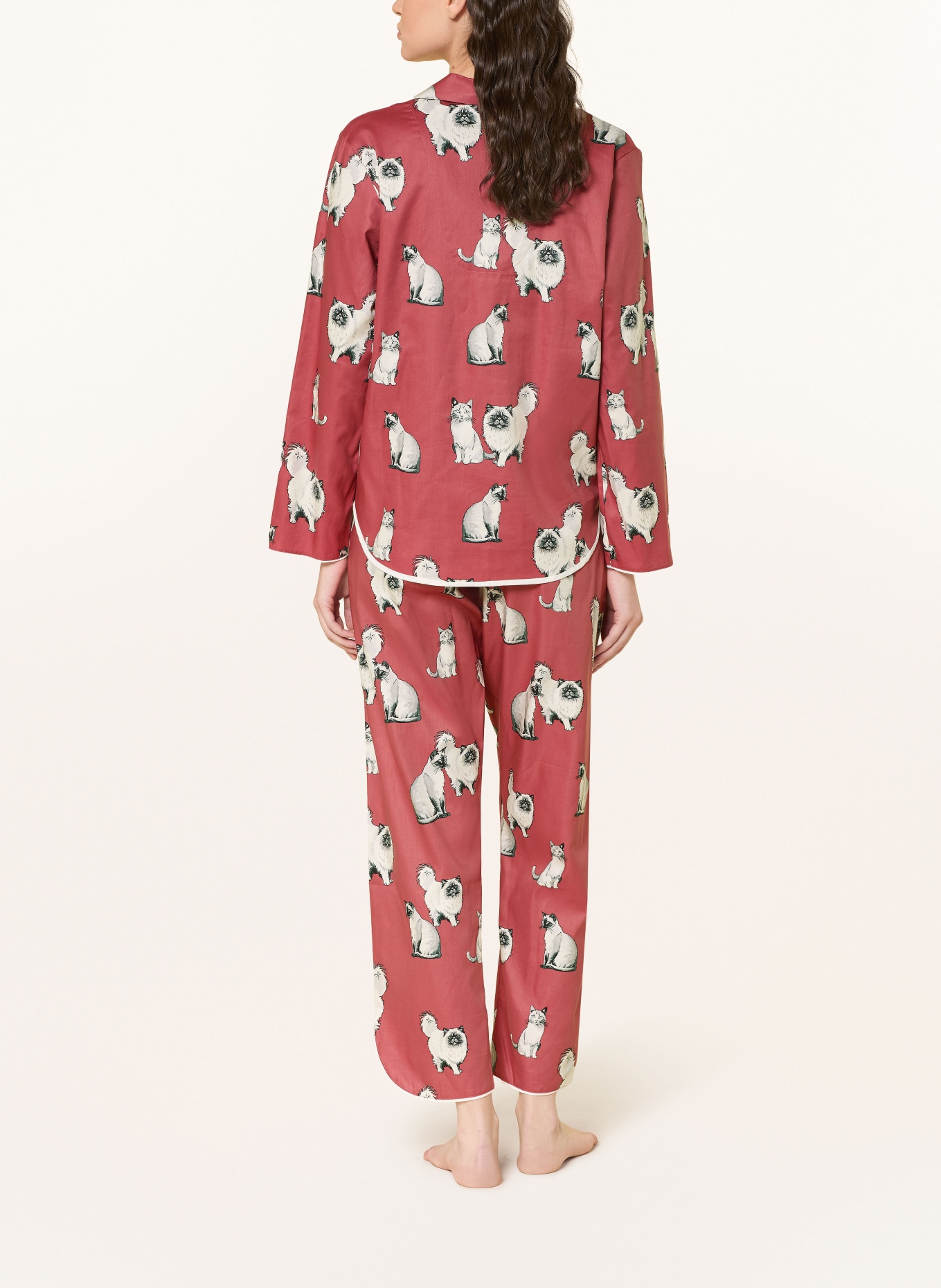 cyberjammies Spací kalhoty JOSIE: ČERVENÁ / SVĚTLE ŠEDÁ / BÍLÁ