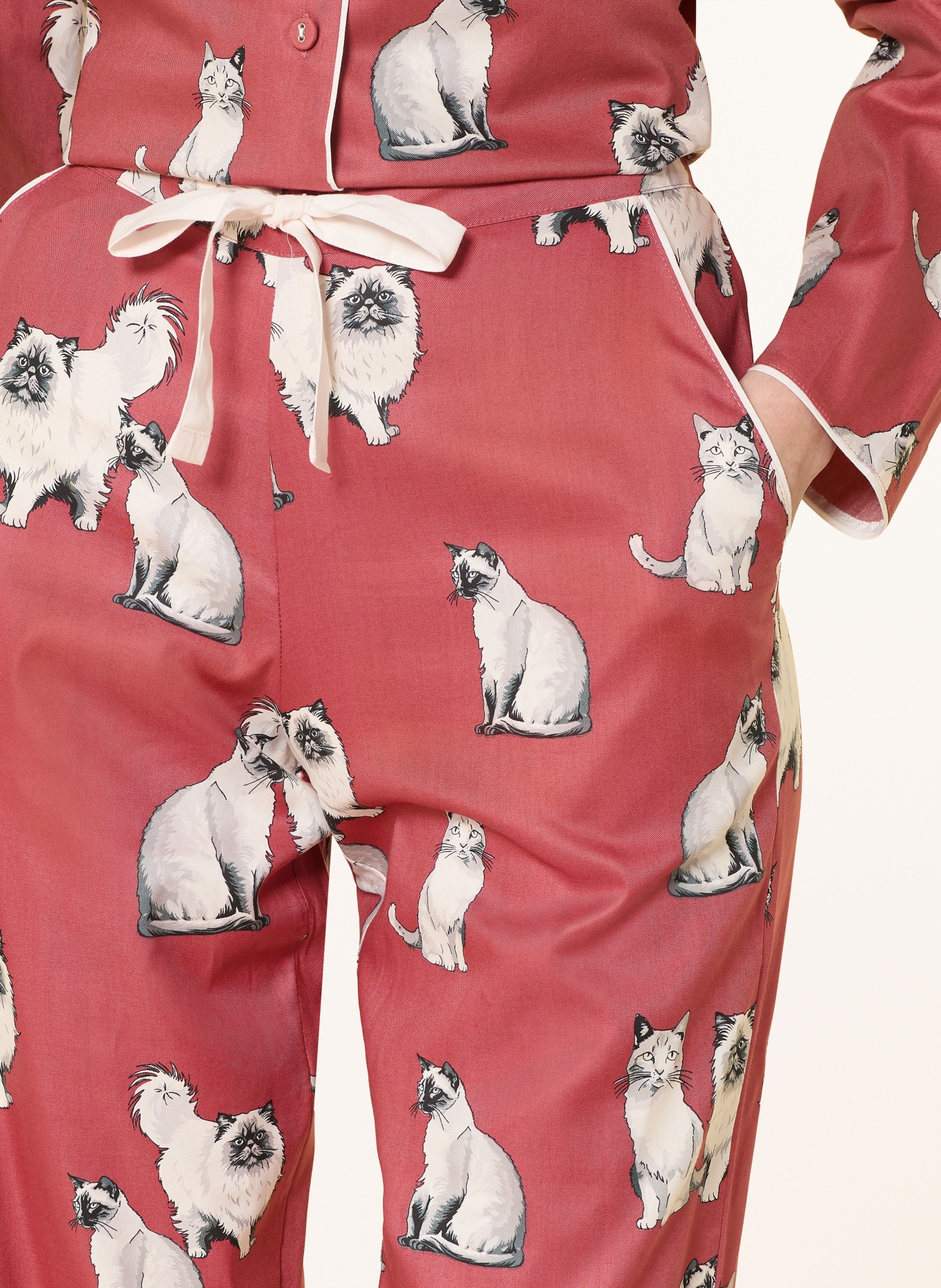 cyberjammies Spací kalhoty JOSIE: ČERVENÁ / SVĚTLE ŠEDÁ / BÍLÁ