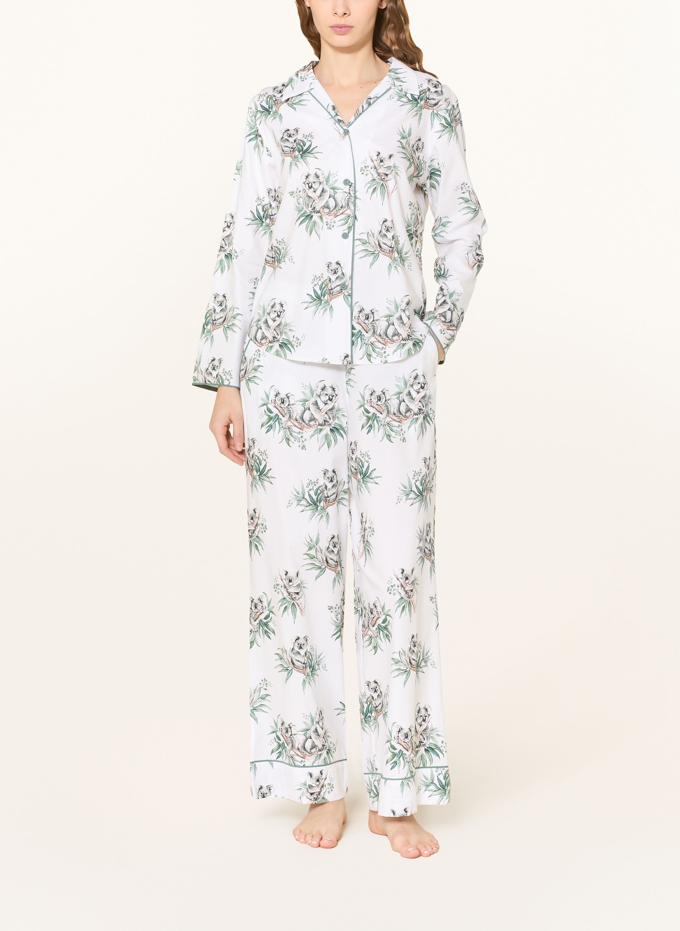 cyberjammies Spací kalhoty KALLIE: BÍLÁ / ŠEDÁ / ZELENÁ