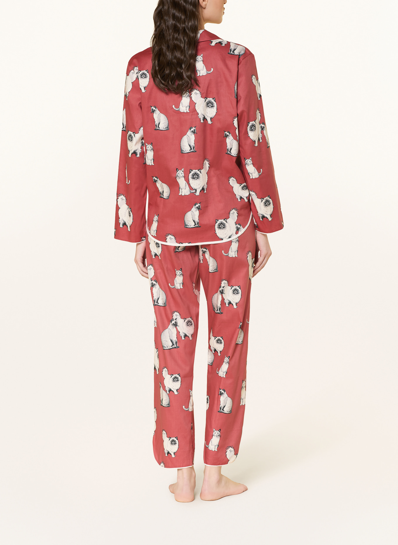 cyberjammies Spací košile JOSIE: ČERVENÁ / SVĚTLE ŠEDÁ / BÍLÁ