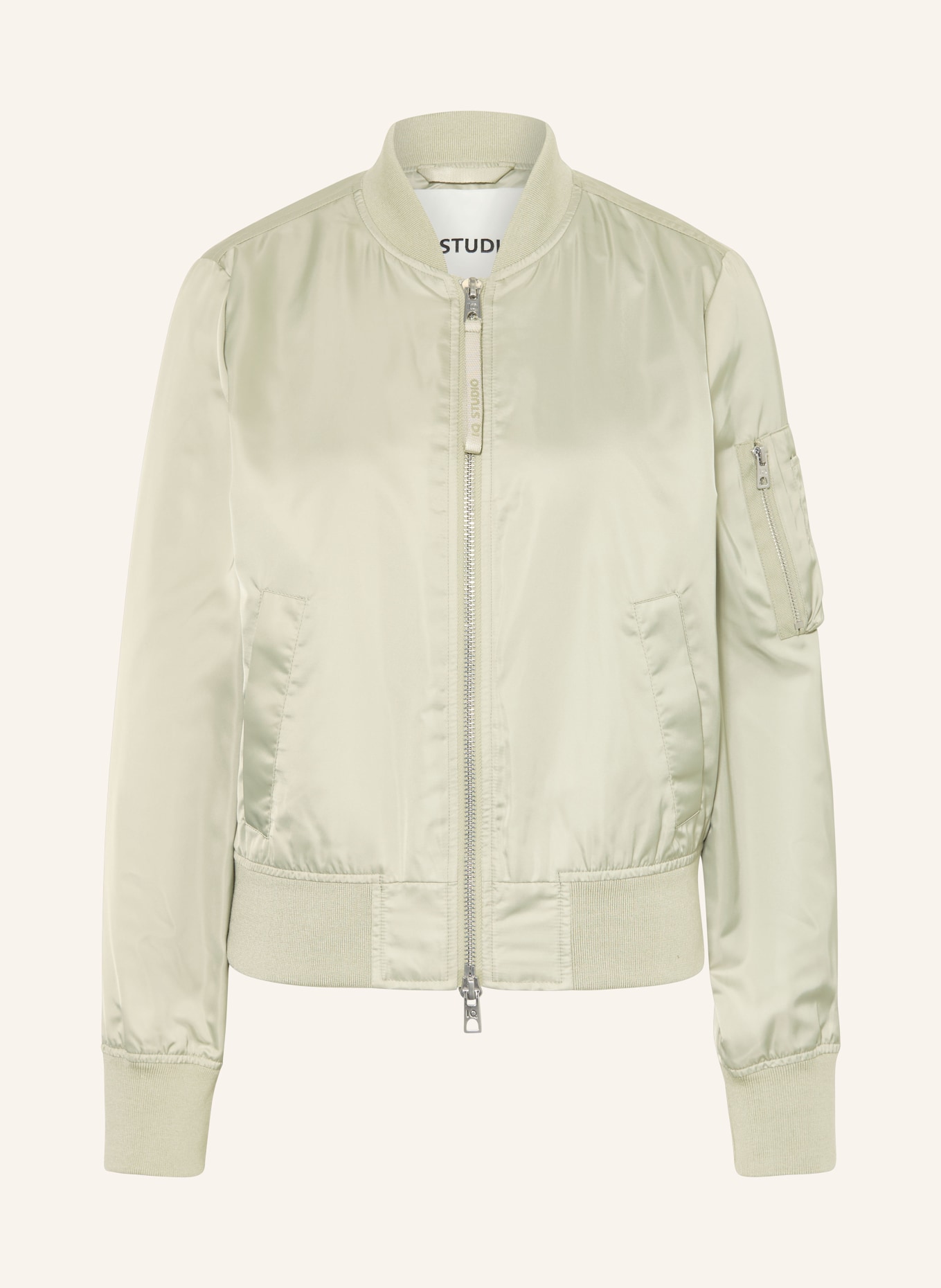 IQ STUDIO Saténová bunda: SVĚTLE ZELENÁ