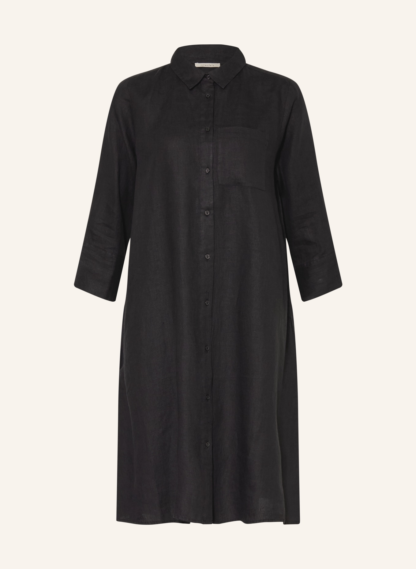 lilienfels Hemdblusenkleid LIANO aus Leinen: SCHWARZ