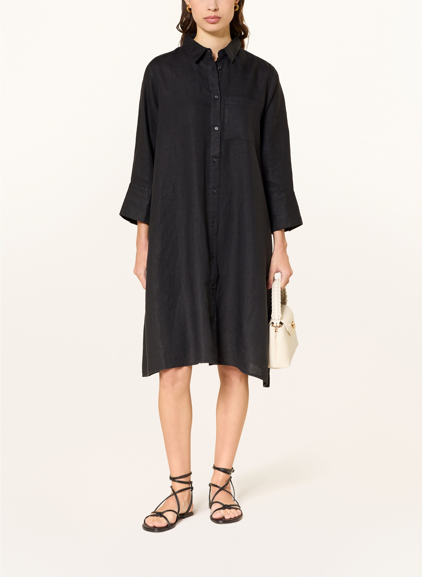 lilienfels Hemdblusenkleid LIANO aus Leinen: SCHWARZ