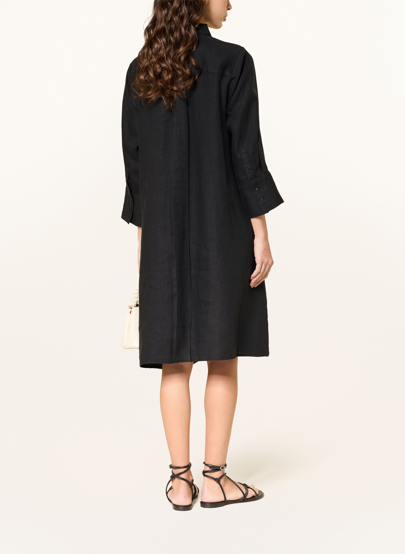 lilienfels Hemdblusenkleid LIANO aus Leinen: SCHWARZ