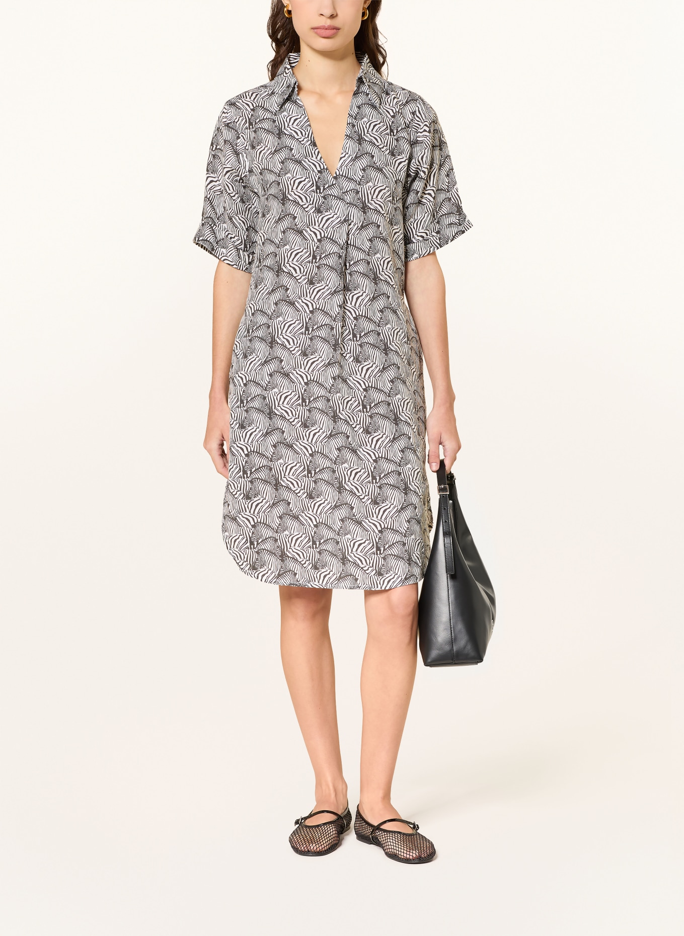 lilienfels THOMAS linen dress: BLACK / WHITE