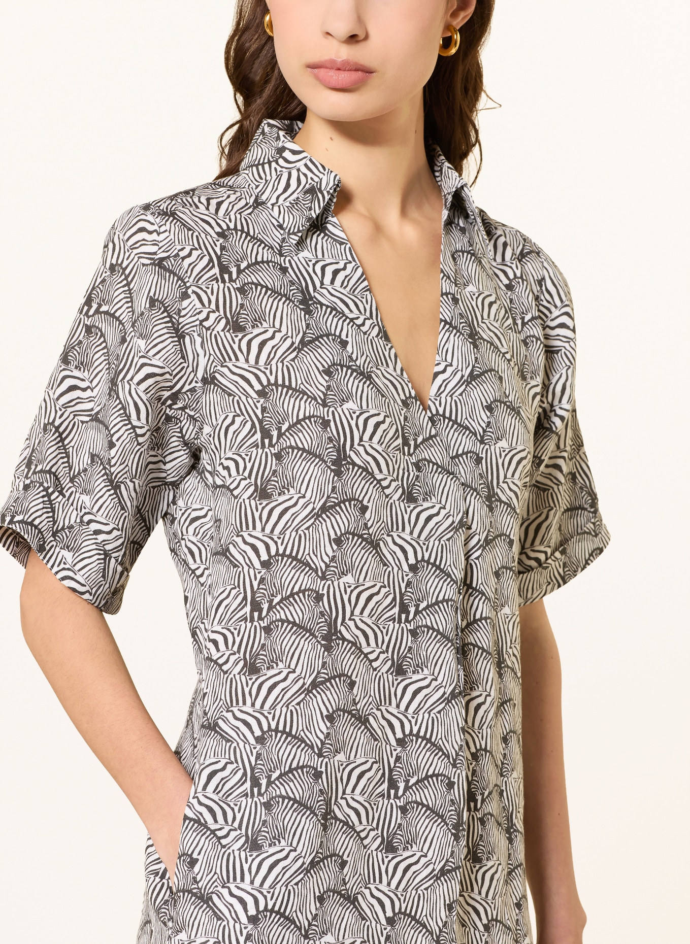 lilienfels THOMAS linen dress: BLACK / WHITE