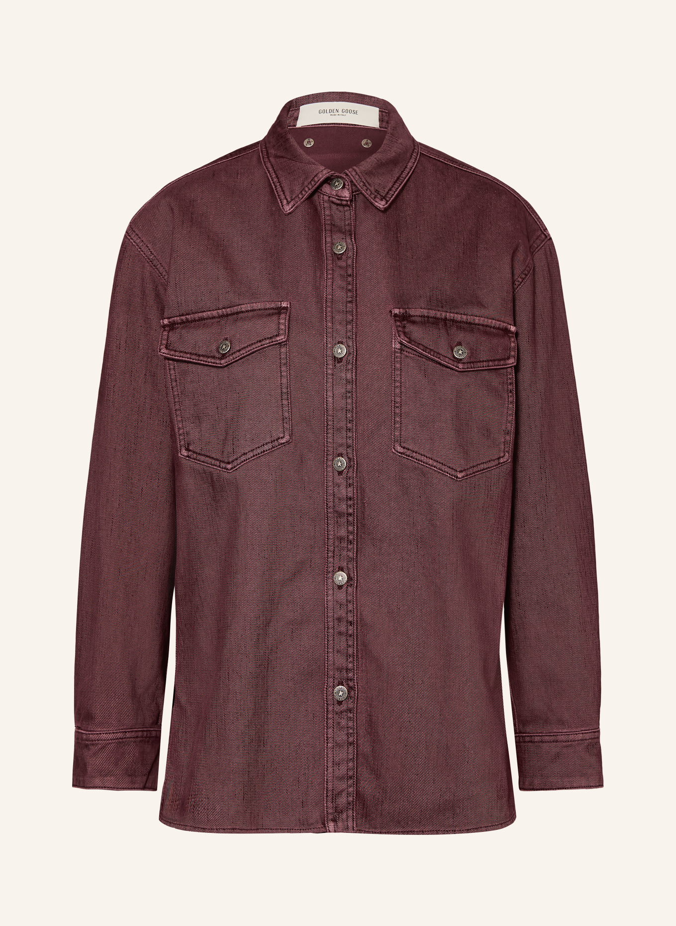 GOLDEN GOOSE Jeans-Overshirt PATTY: DUNKELROT