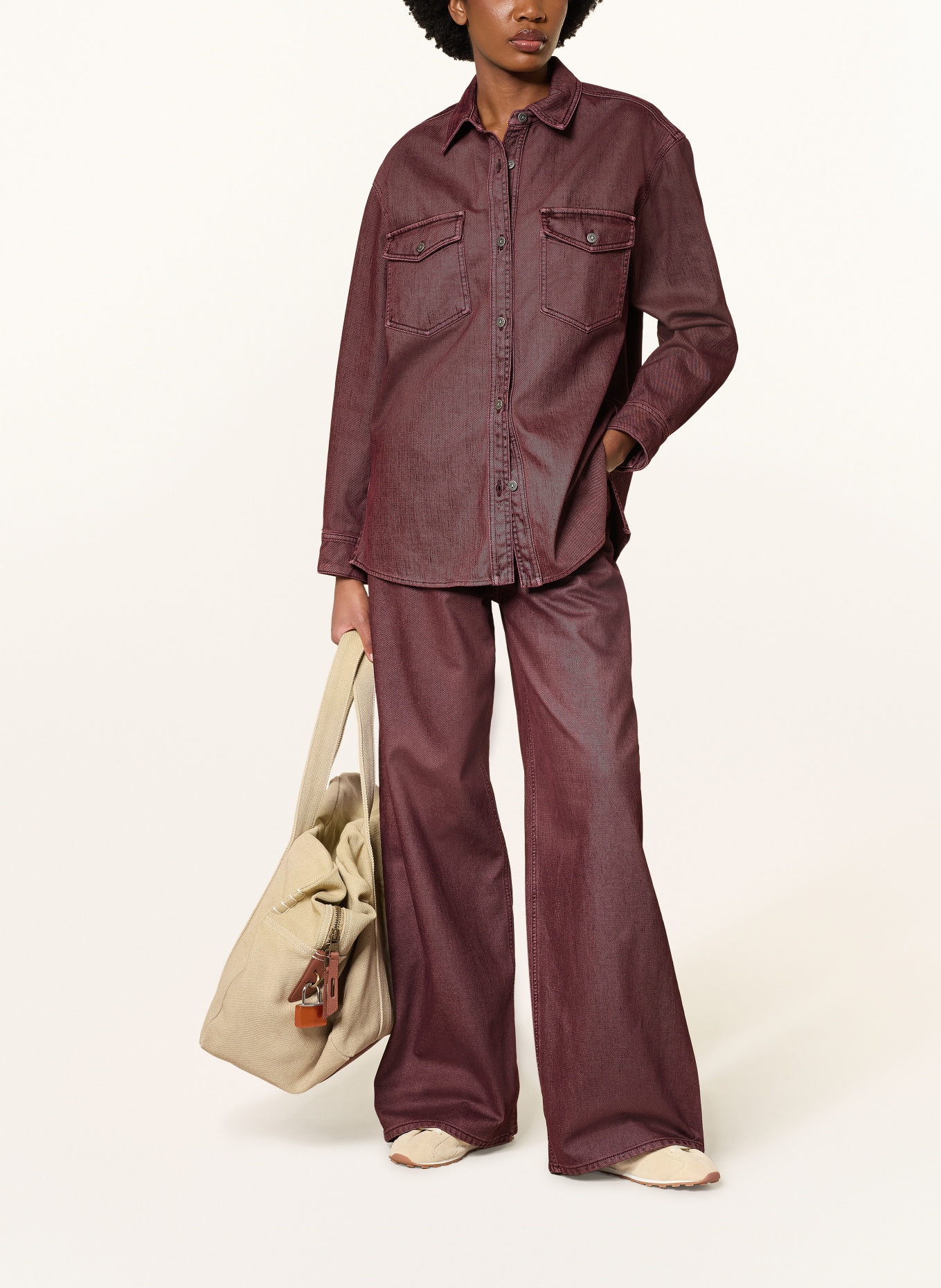 GOLDEN GOOSE Jeans-Overshirt PATTY: DUNKELROT