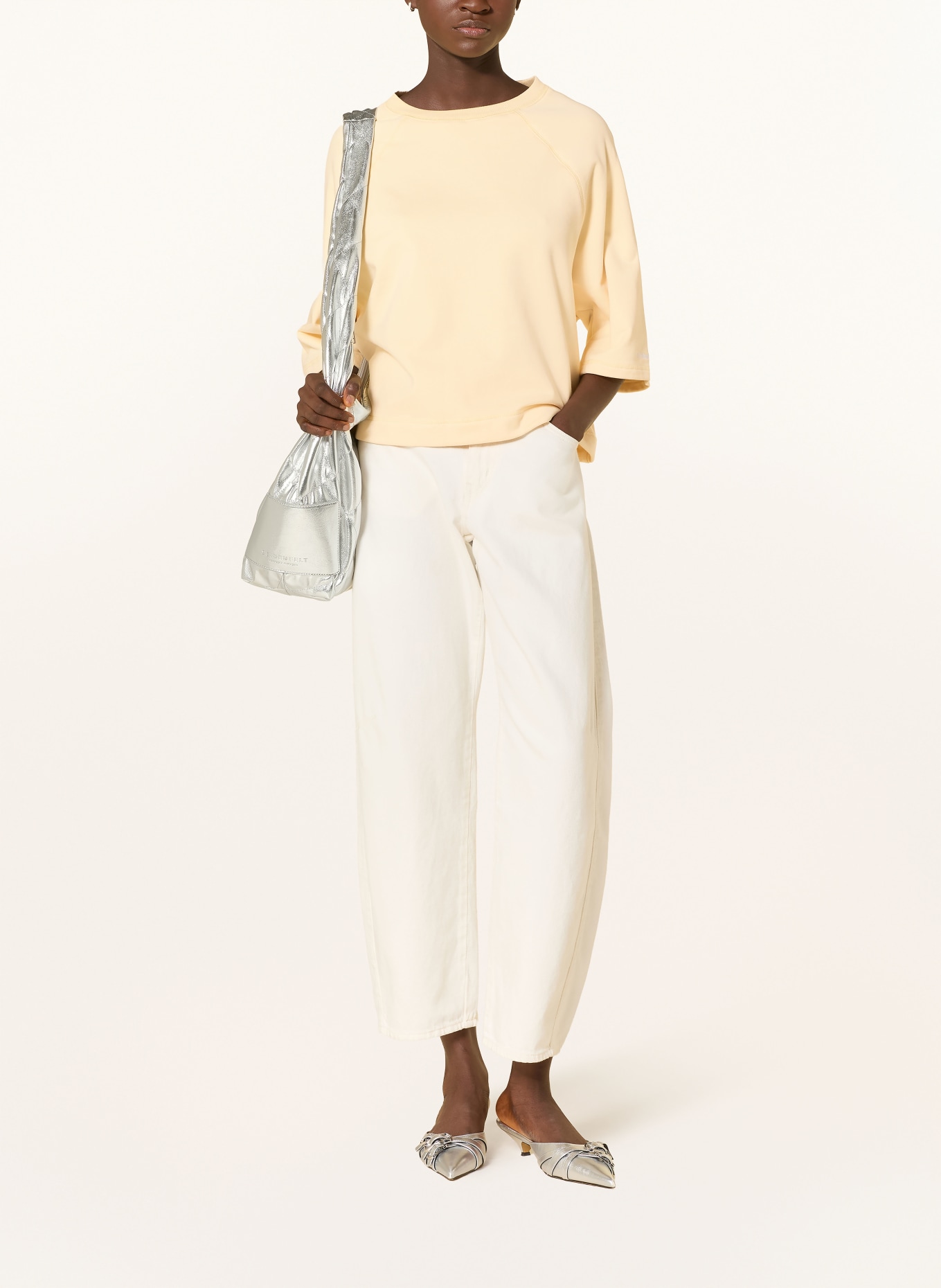 ELIAS RUMELIS REMI sweatshirt with 3/4 sleeves: LIGHT YELLOW