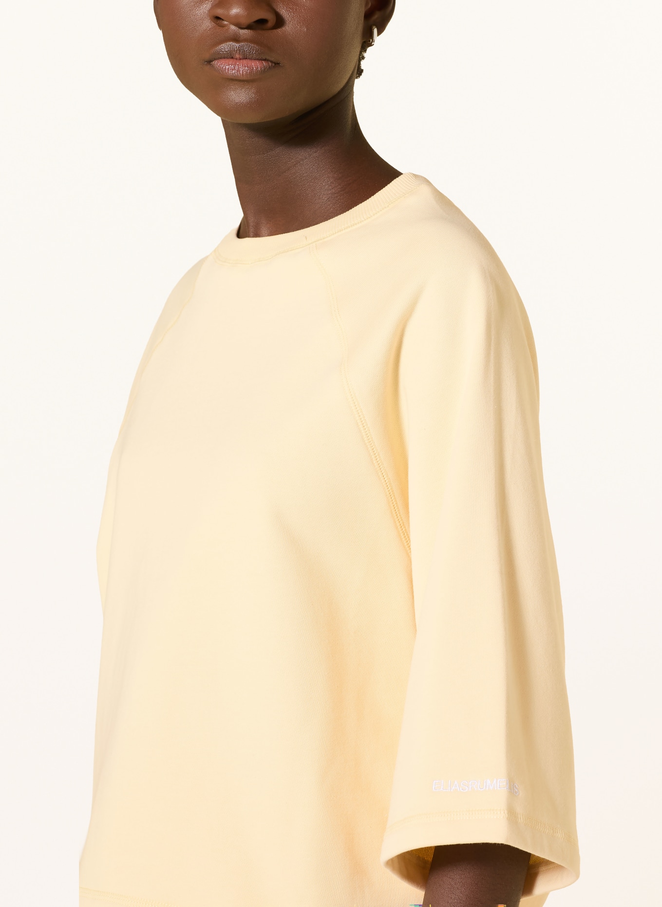 ELIAS RUMELIS REMI sweatshirt with 3/4 sleeves: LIGHT YELLOW