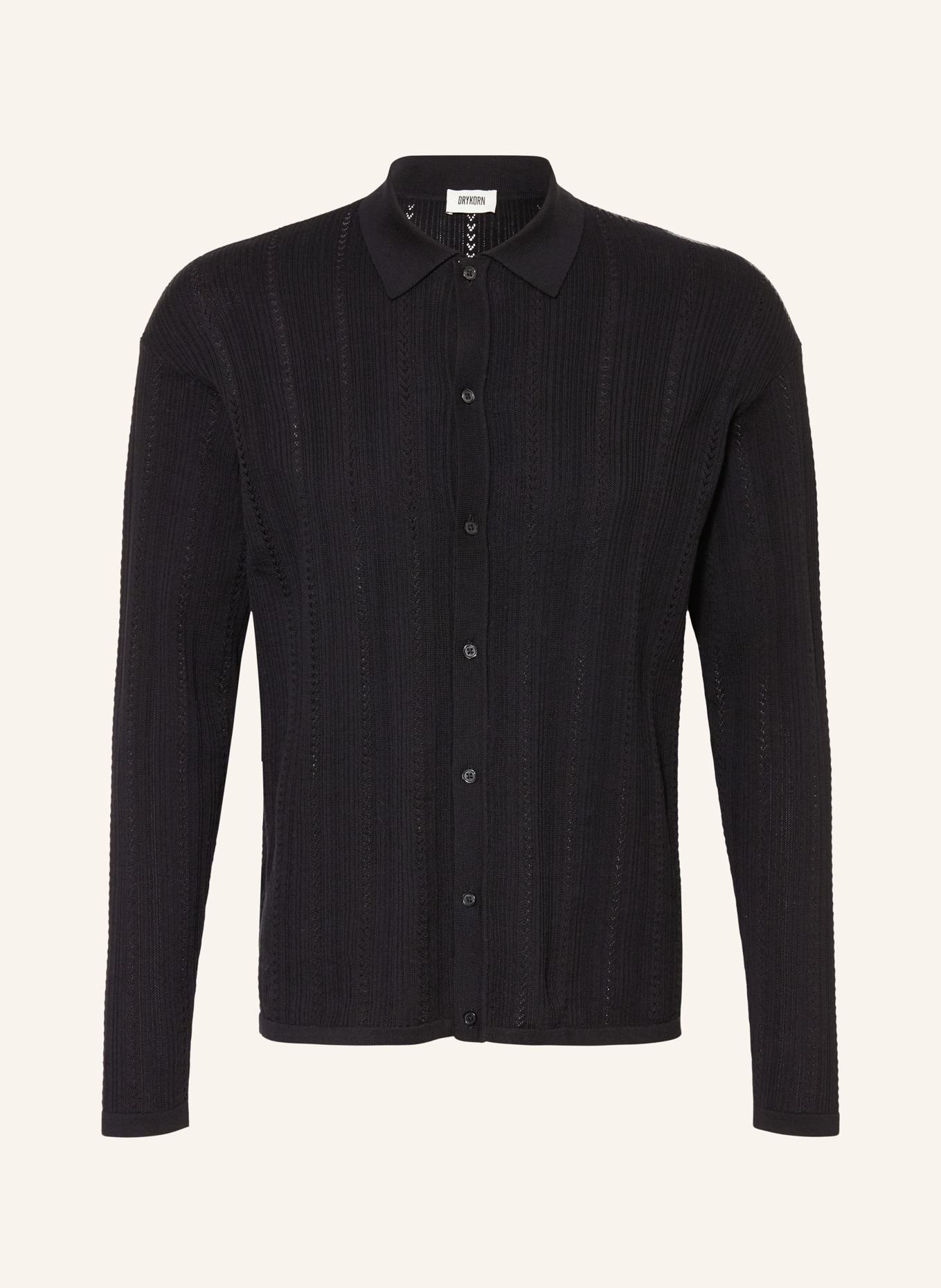 DRYKORN Pletená košile EMILIAS Regular Fit: ČERNÁ