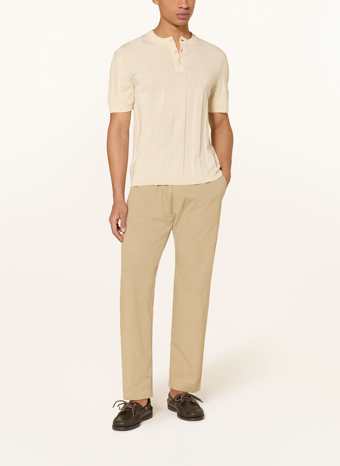 DRYKORN FREEKO knit shirt with linen: LIGHT BROWN