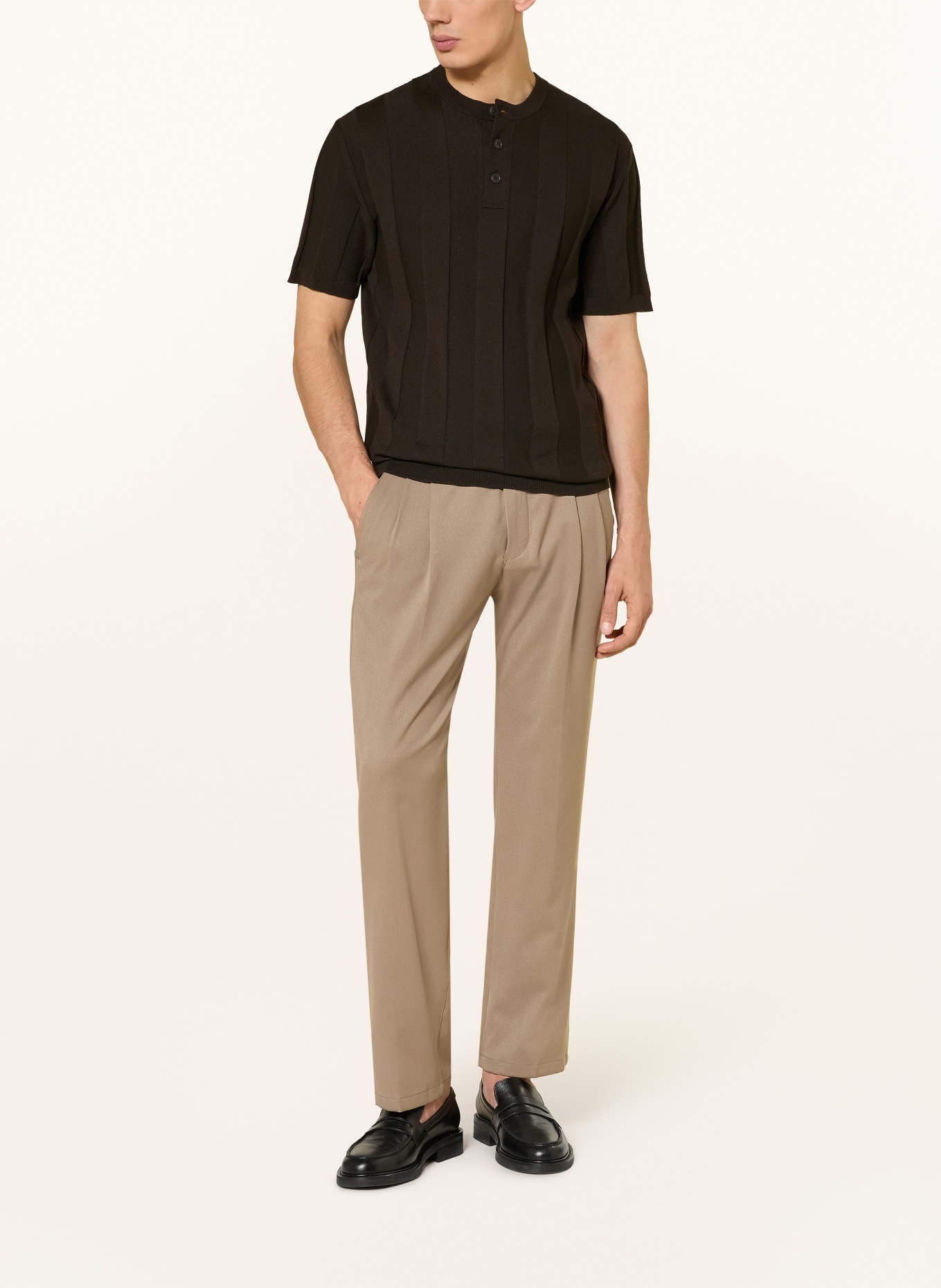 DRYKORN Strickshirt FREEKO mit Leinen: DUNKELBRAUN