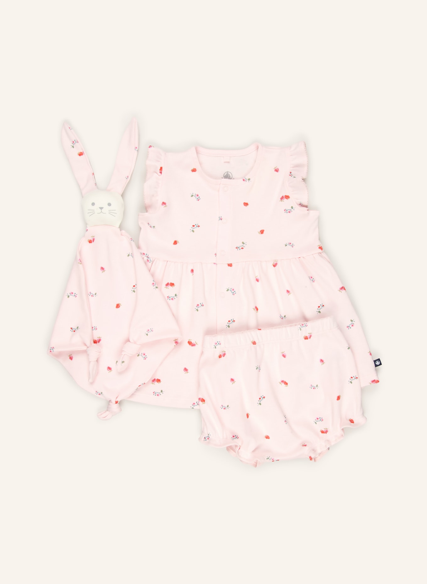 PETIT BATEAU Set: Kleid, Shorts und Tuch: HELLROSA / ROT