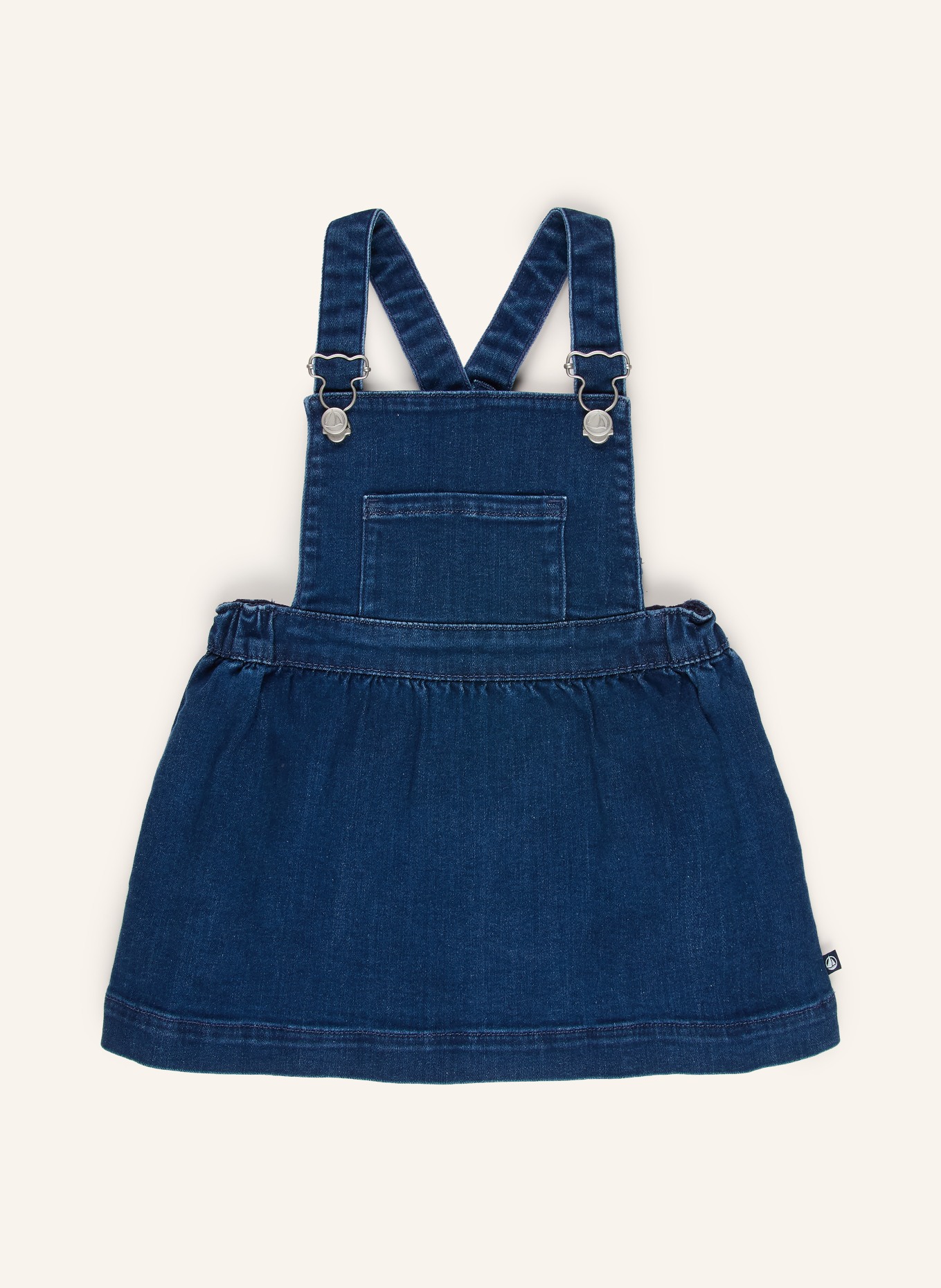 PETIT BATEAU Jeans-Latzkleid: DUNKELBLAU