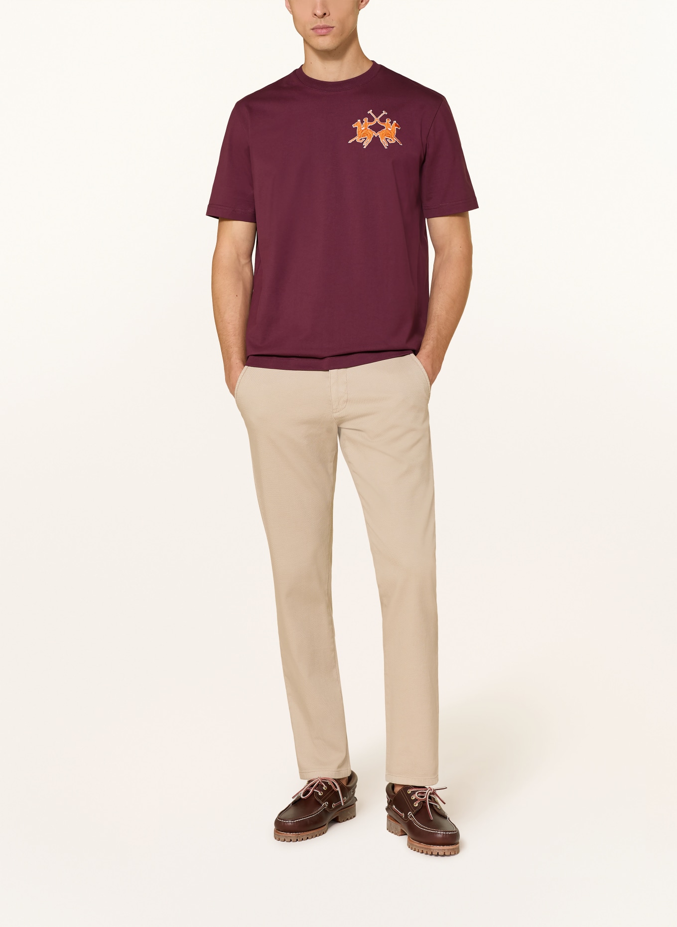 LA MARTINA T-Shirt: DUNKELROT / ROT