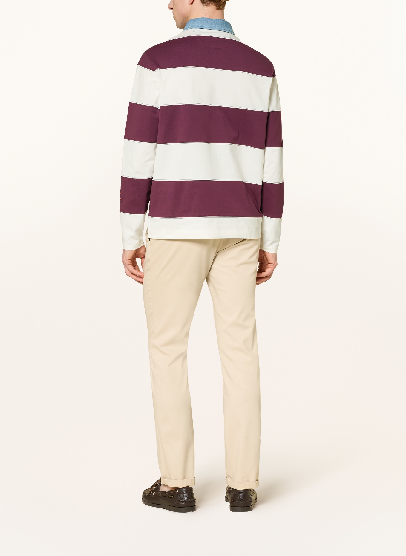 LA MARTINA rugbyové tričko: KRÉMOVÁ / TMAVĚ ČERVENÁ / TMAVĚ MODRÁ