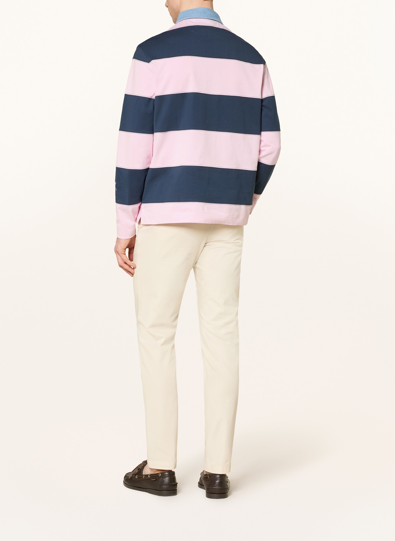 LA MARTINA rugbyové tričko: TMAVĚ MODRÁ / RŮŽOVÁ / TMAVĚ MODRÁ