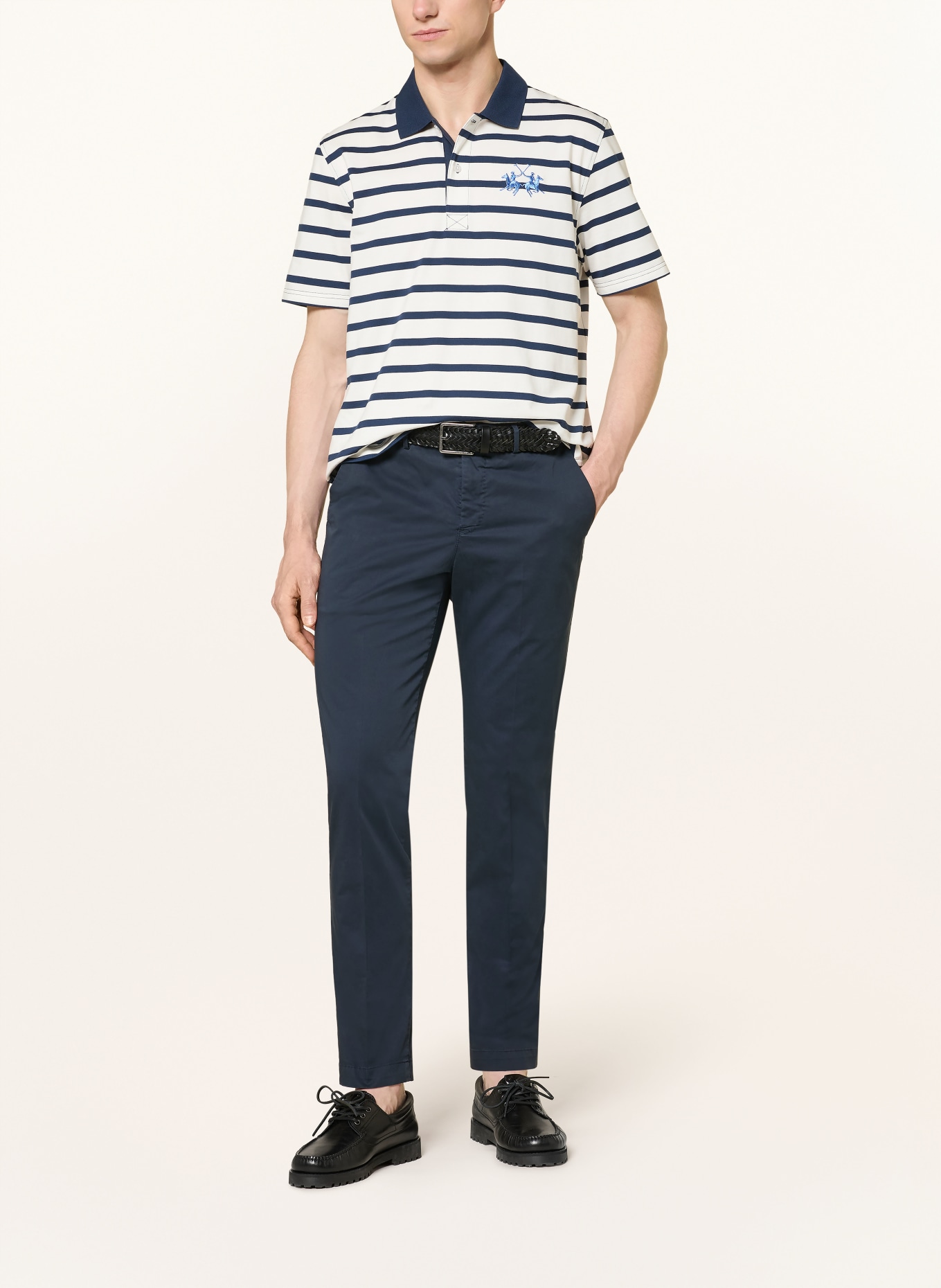 LA MARTINA Koszulka polo z dżerseju: BIAŁY / GRANATOWY