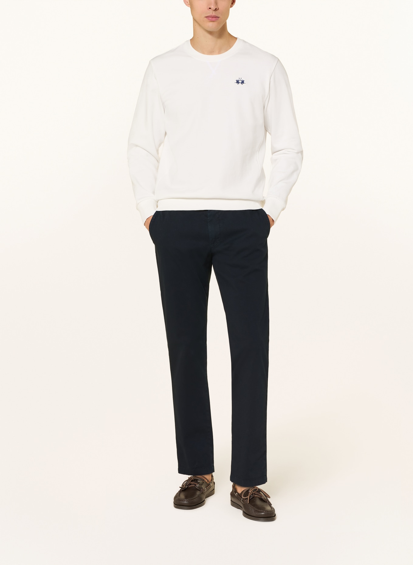 LA MARTINA sweatshirt: WHITE / DARK BLUE