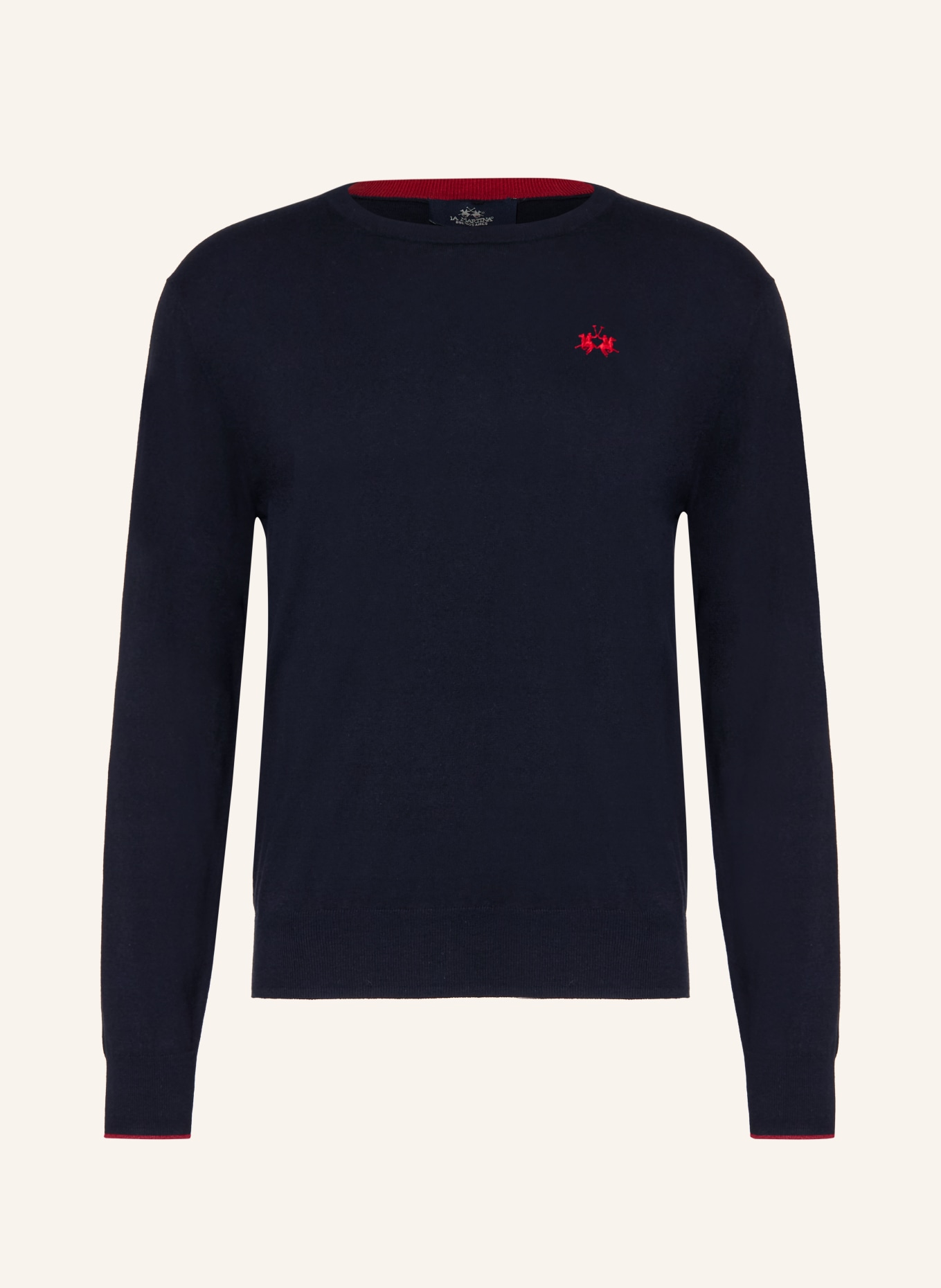 LA MARTINA sweater: DARK BLUE / RED
