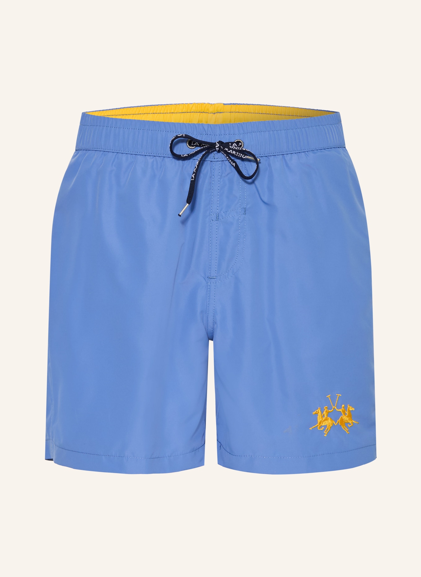 LA MARTINA Badeshorts: HELLBLAU / GELB