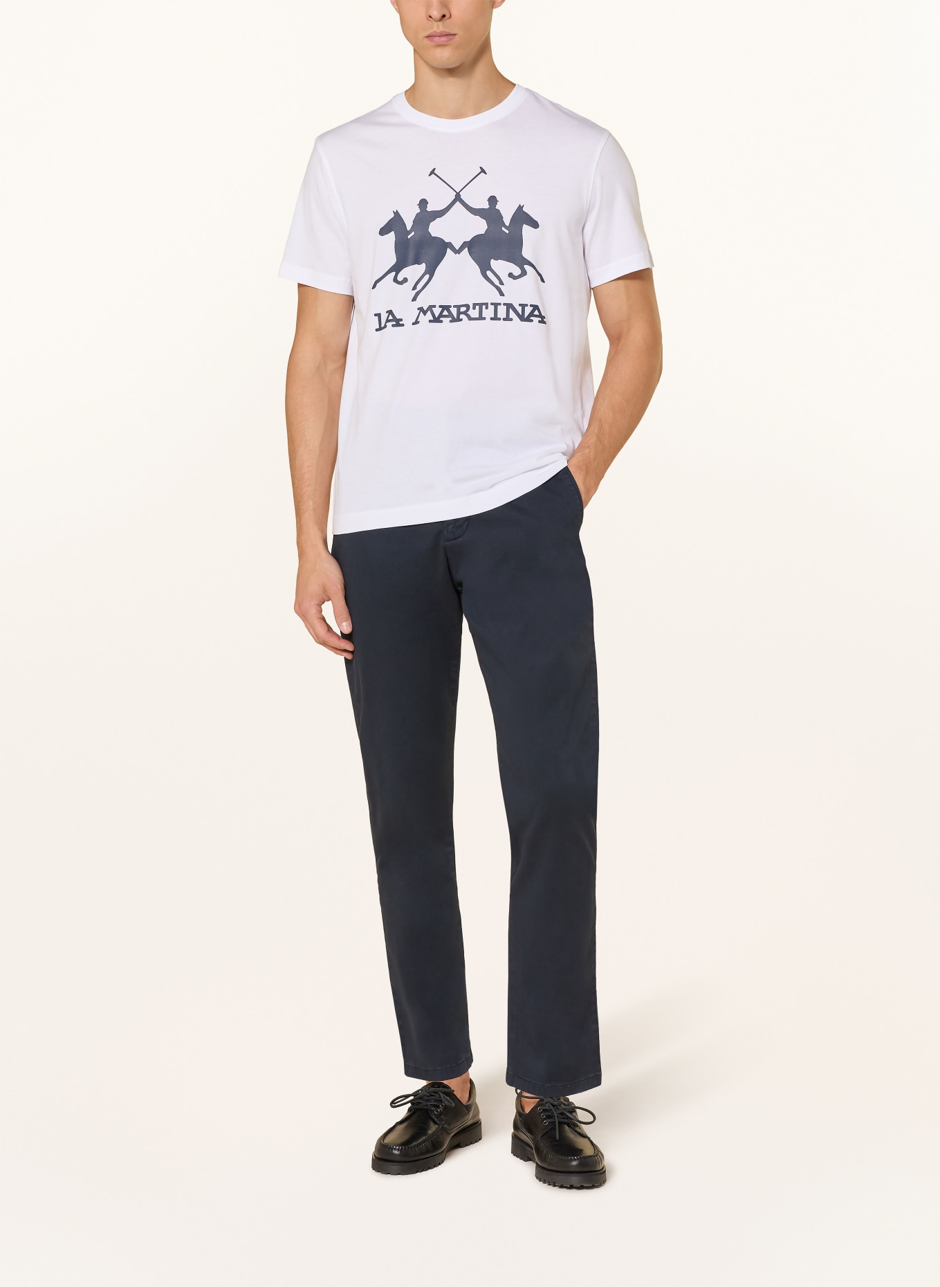 LA MARTINA T-shirt: WHITE / BLACK