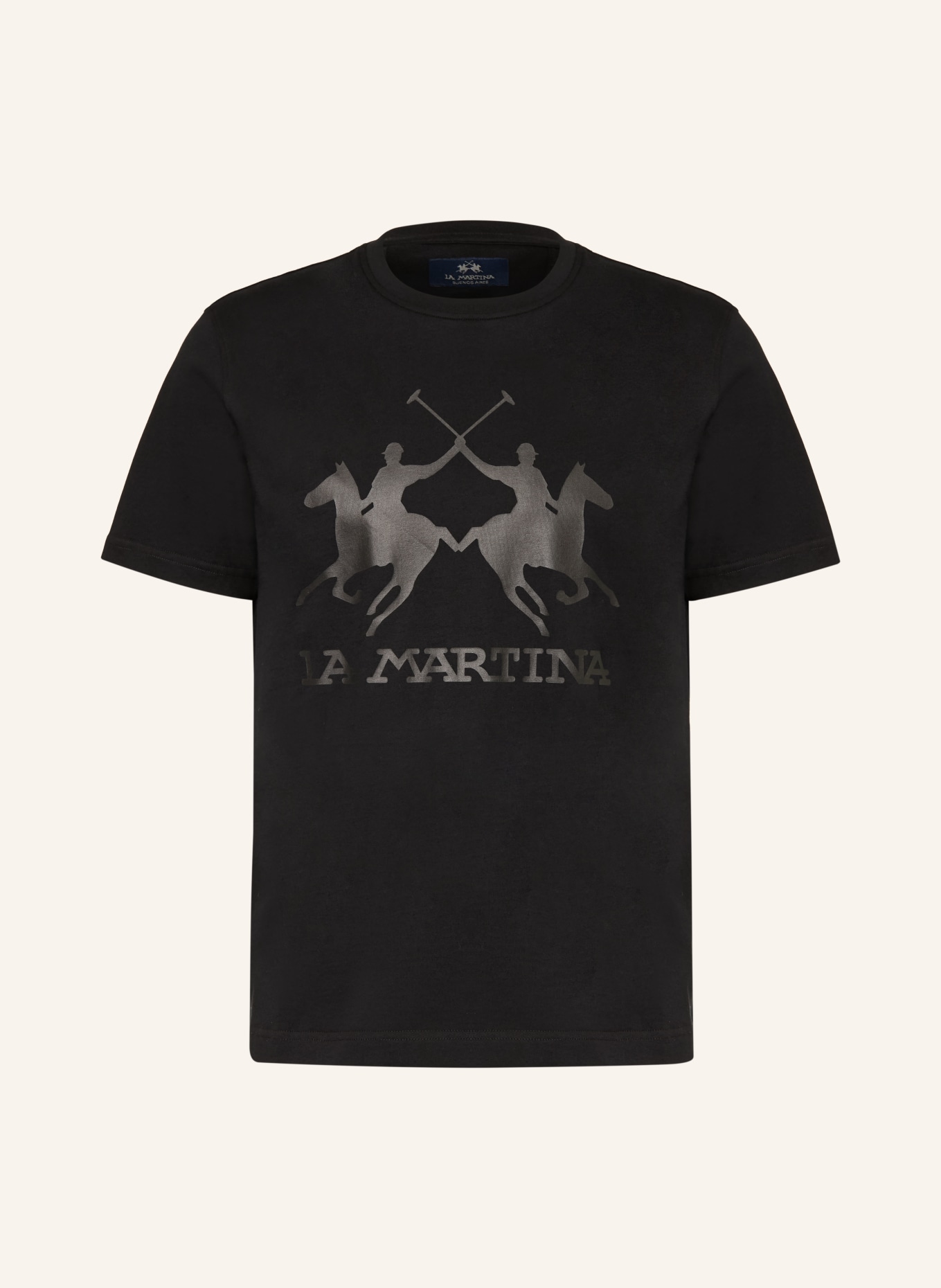 LA MARTINA T-shirt: BLACK / DARK GRAY