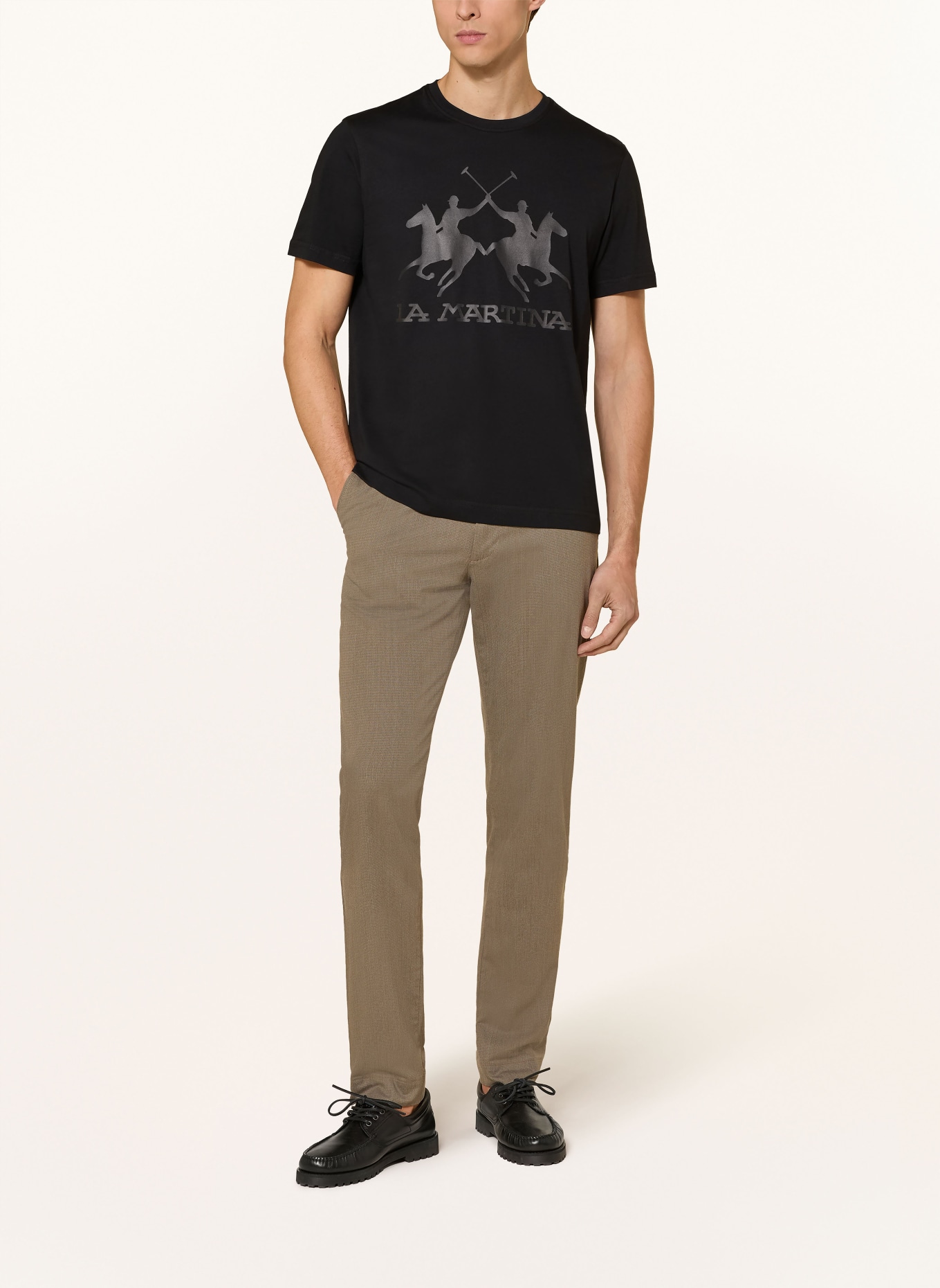 LA MARTINA T-shirt: BLACK / DARK GRAY