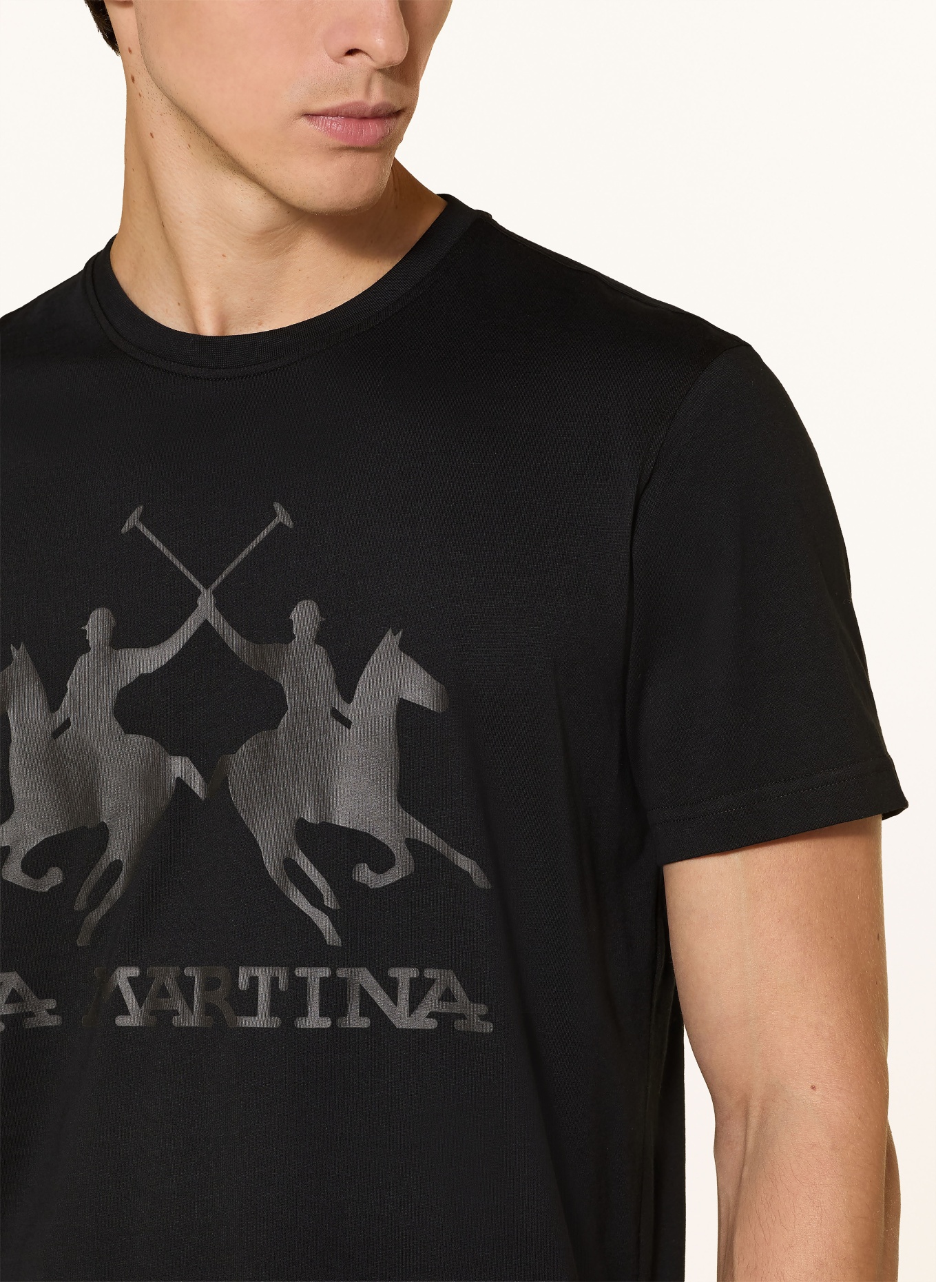 LA MARTINA T-shirt: BLACK / DARK GRAY